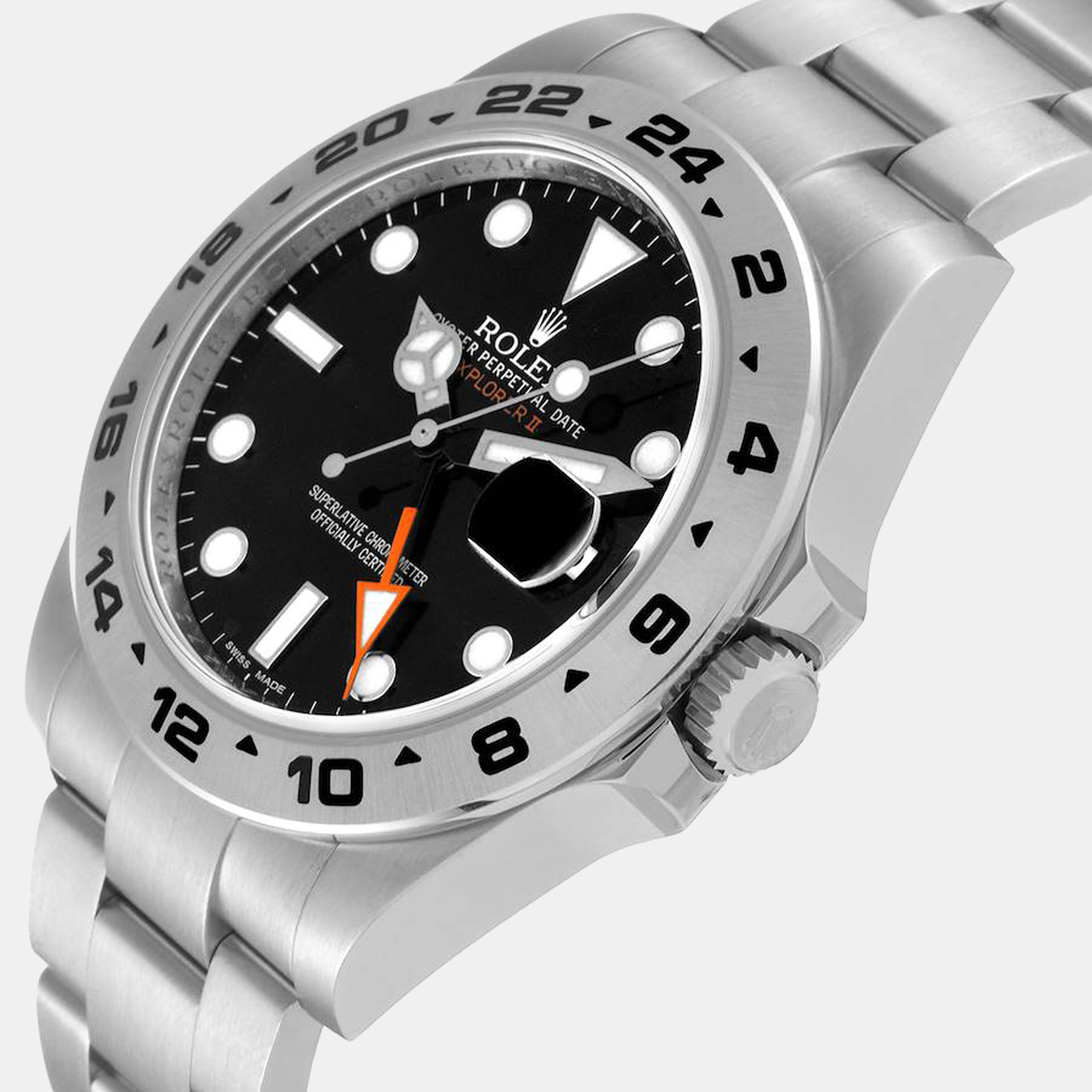 

Rolex Explorer II 42 Black Dial Orange Hand Steel Men's Watch 216570