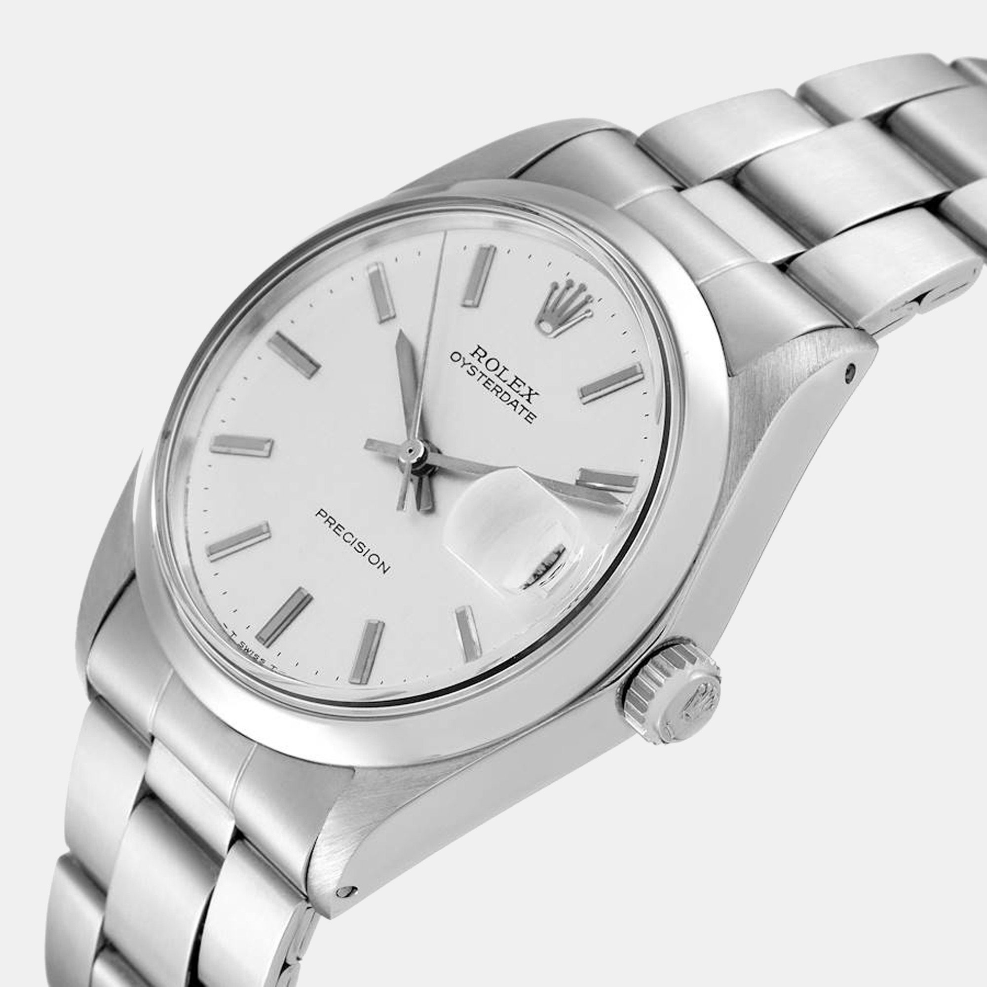 

Rolex Silver Stainless Steel Oysterdate 6694 Men's Wristwatch 35 mm