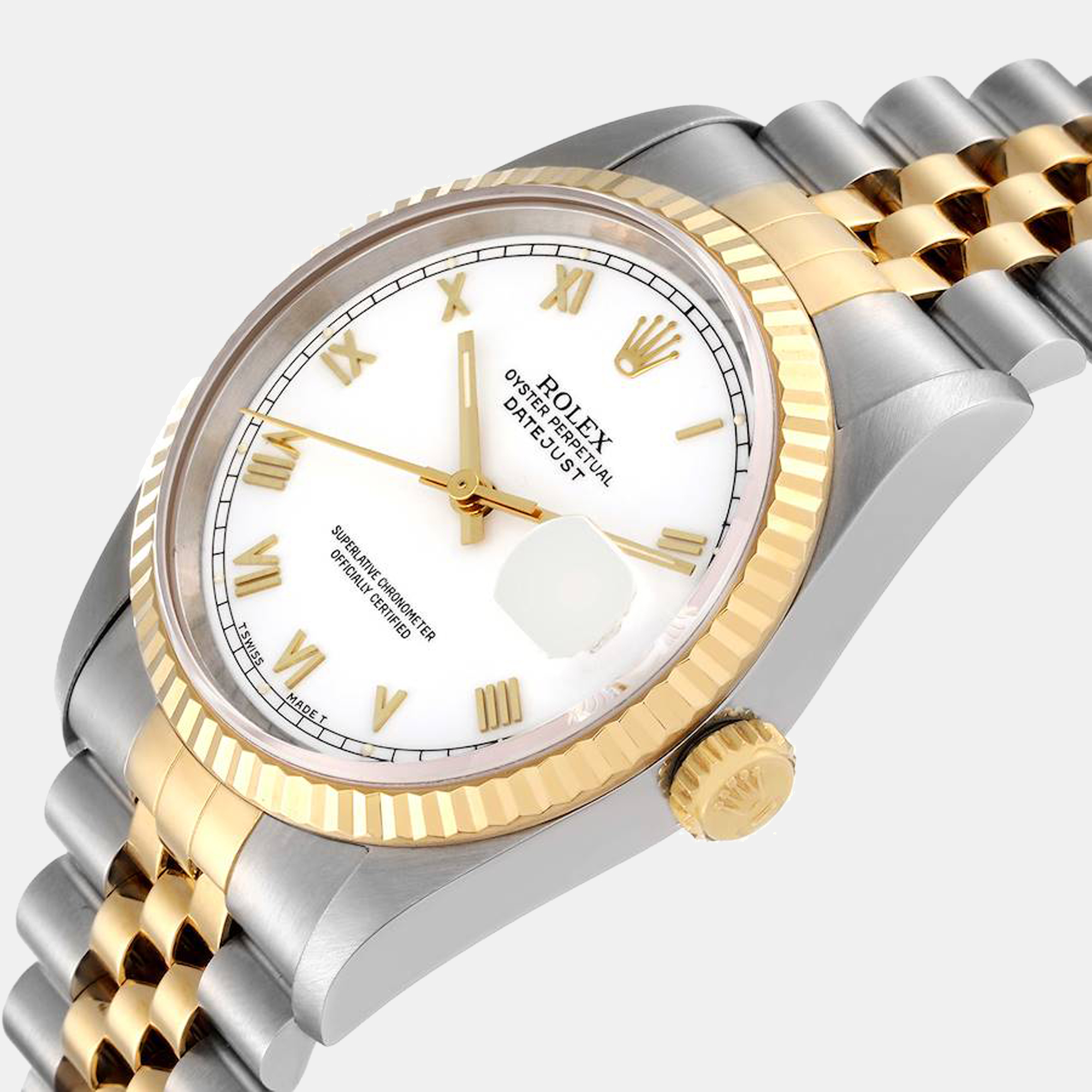 

Rolex Datejust White Roman Dial Men's Watch 16233