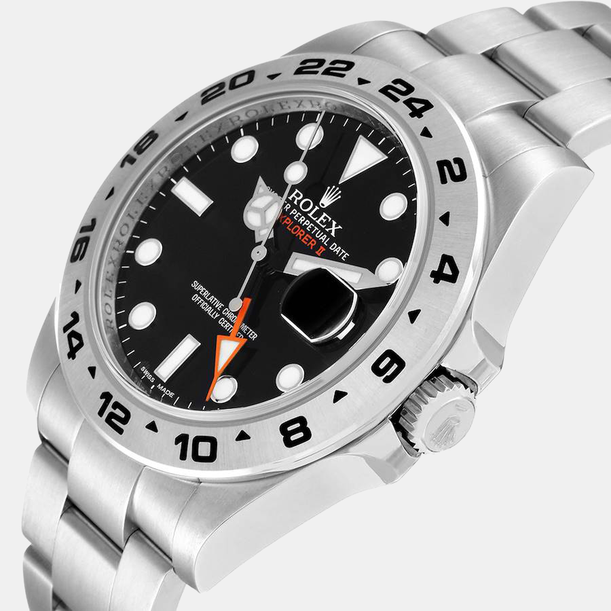 

Rolex Explorer II 42 Black Dial Orange Hand Steel Men's Watch 216570