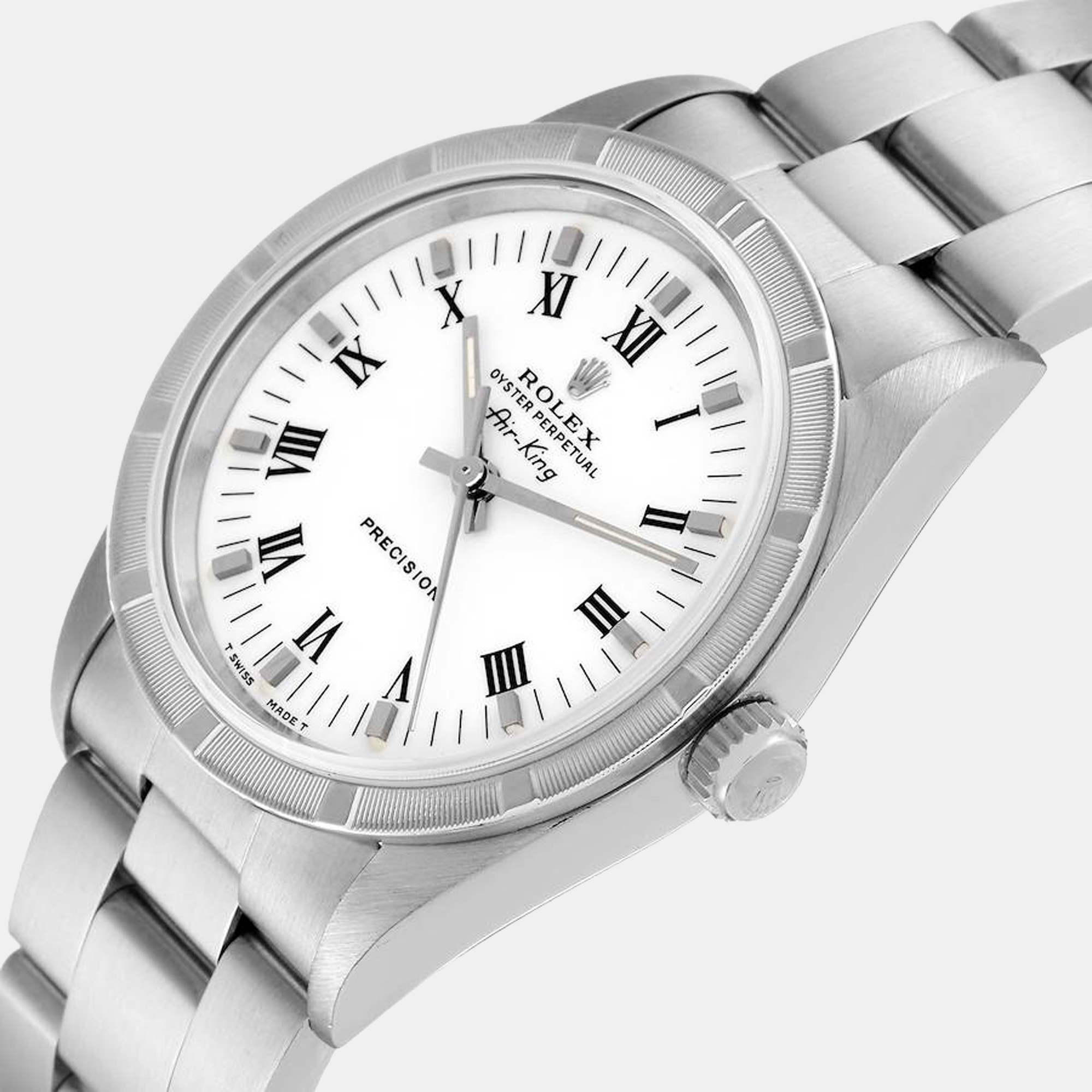 

Rolex Air King  White Roman Dial Steel Men's Watch 14010