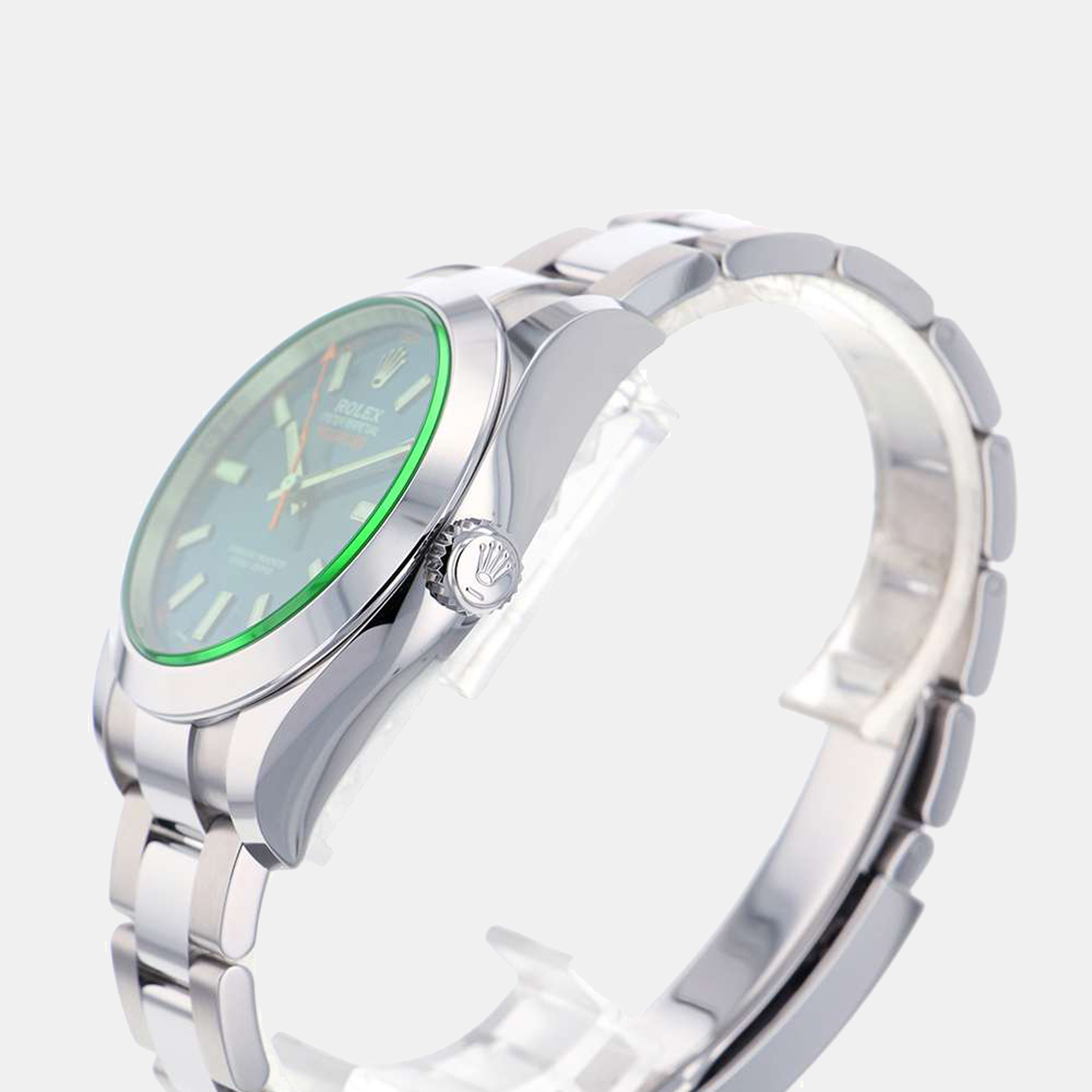 

Rolex Blue Stainless Steel Milgauss 116400GV Men's Wristwatch 40 mm