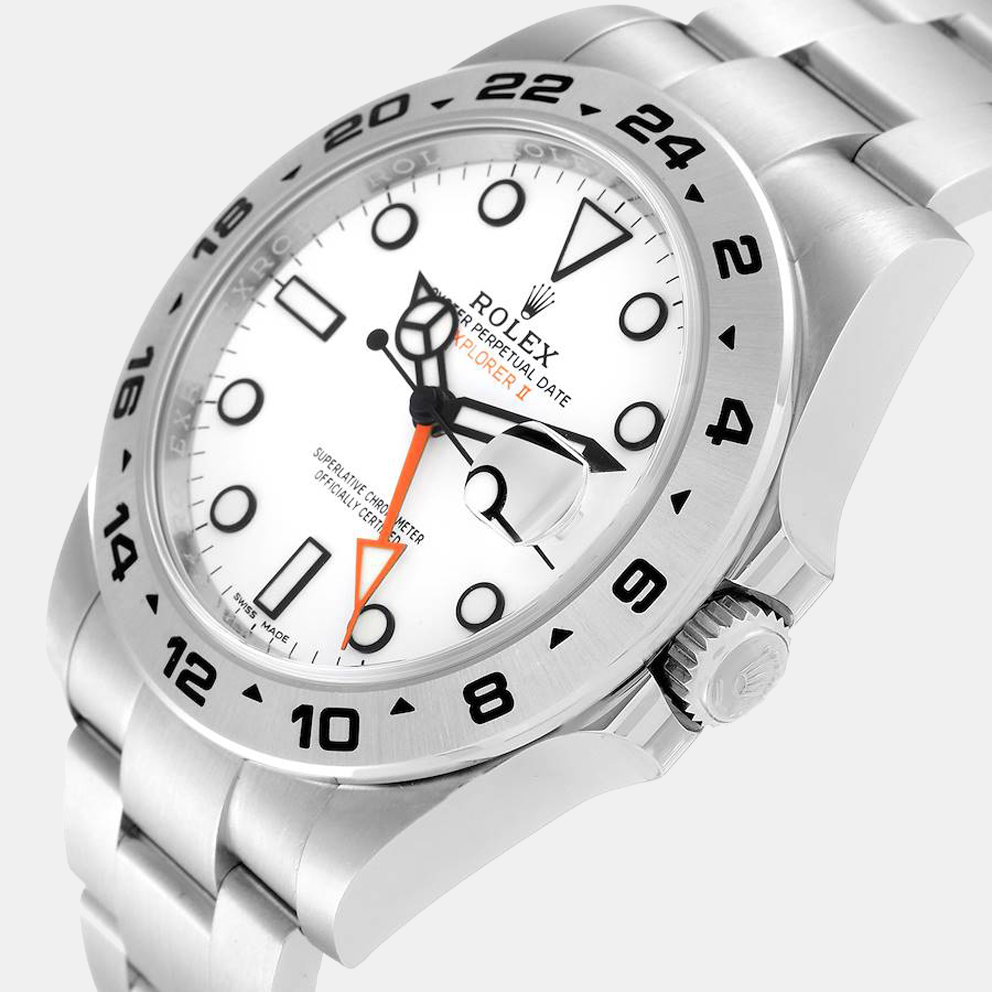

Rolex Explorer II 42 White Dial Orange Hand Steel Men's Watch 216570
