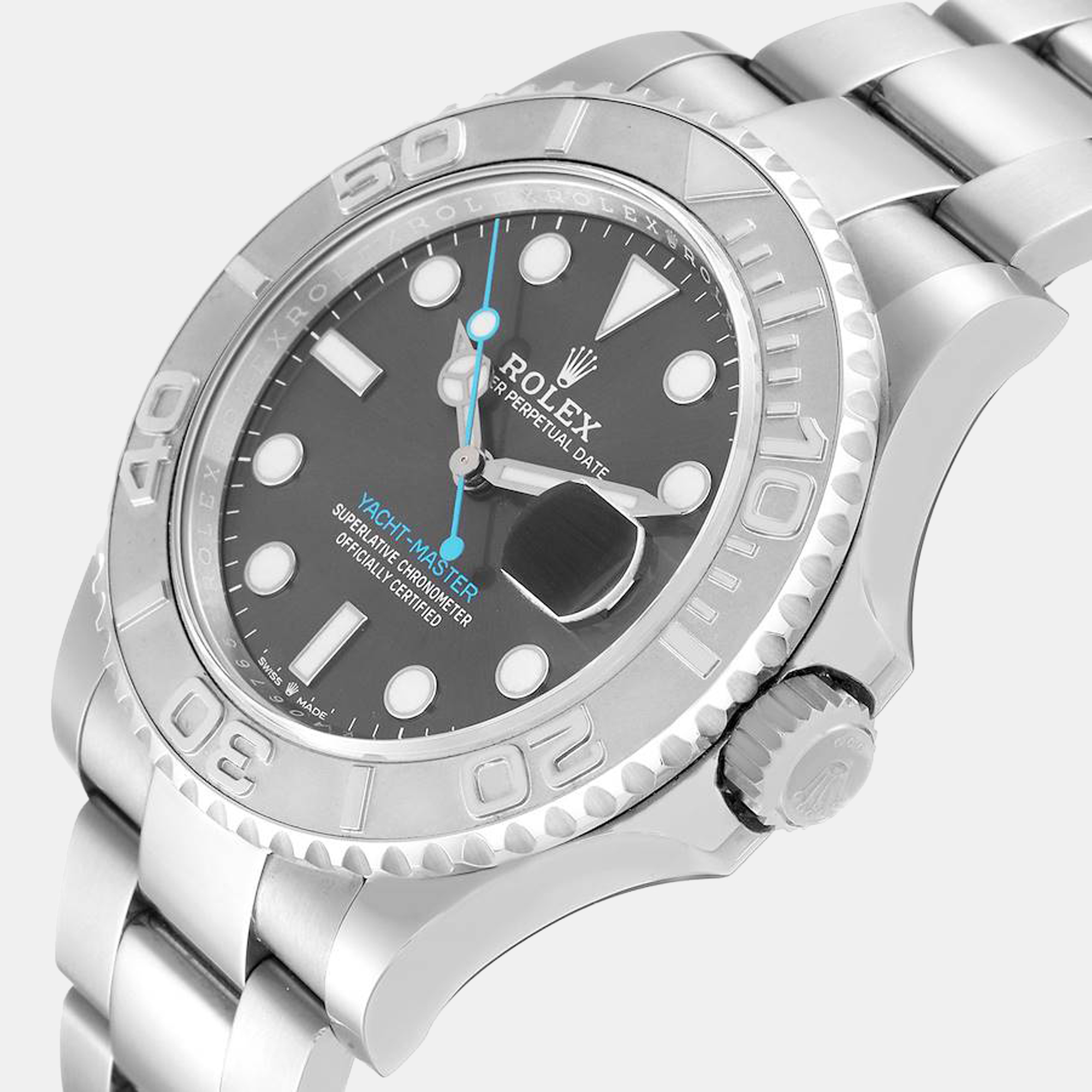 

Rolex Yachtmaster Steel Platinum Bezel Rhodium Dial Men's Watch 126622, Grey