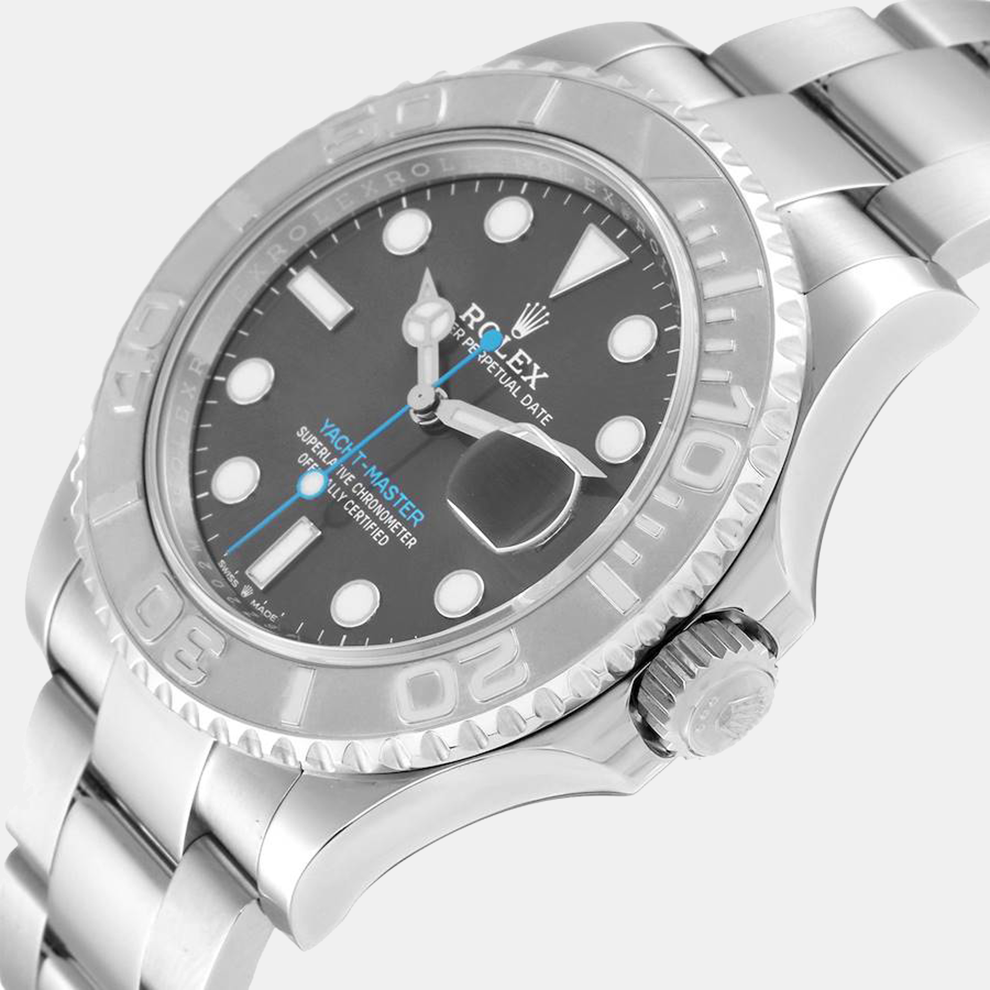 

Rolex Yachtmaster Steel Platinum Bezel Rhodium Dial Men's Watch 126622, Grey