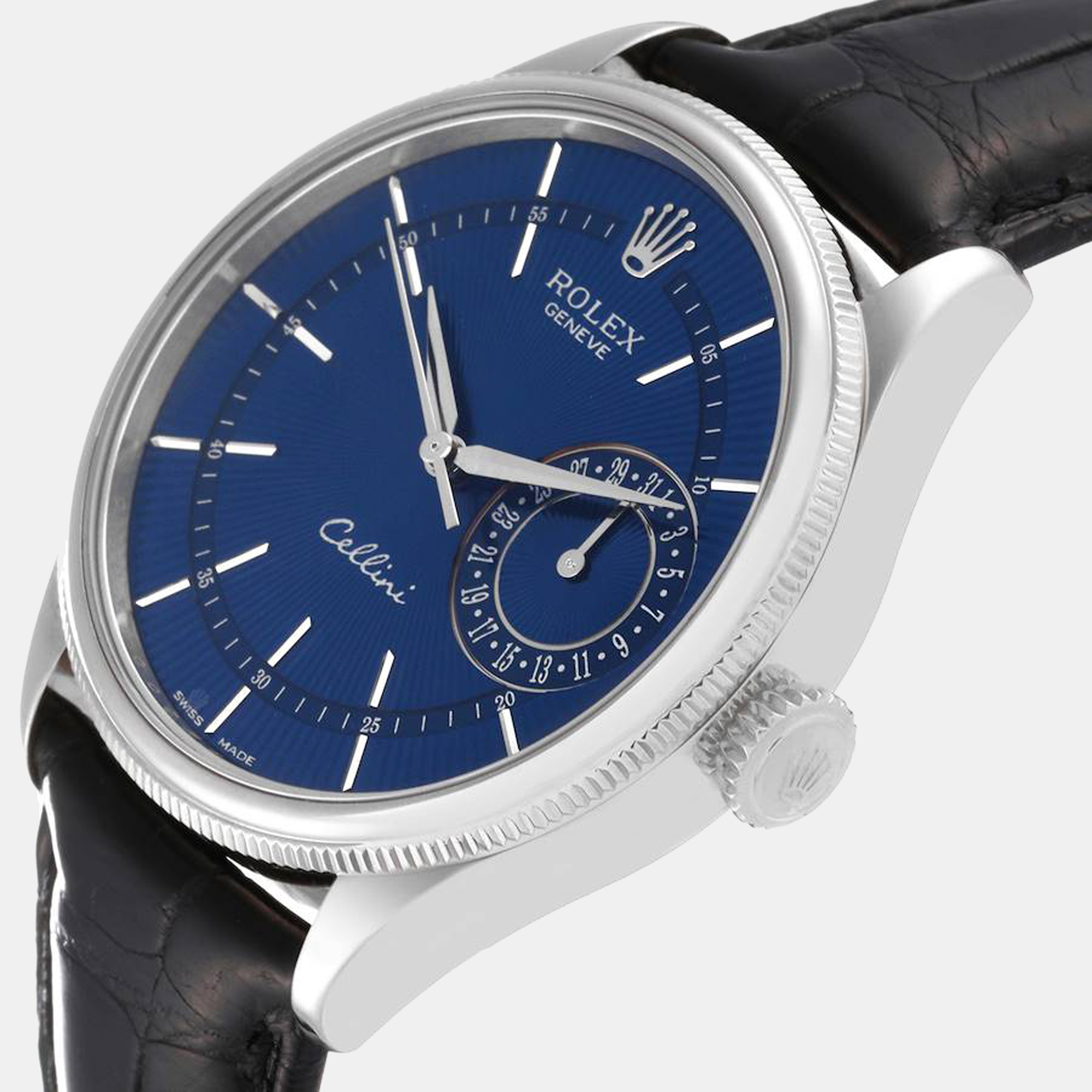 

Rolex Cellini Date White Gold Blue Dial Men's Watch 50519