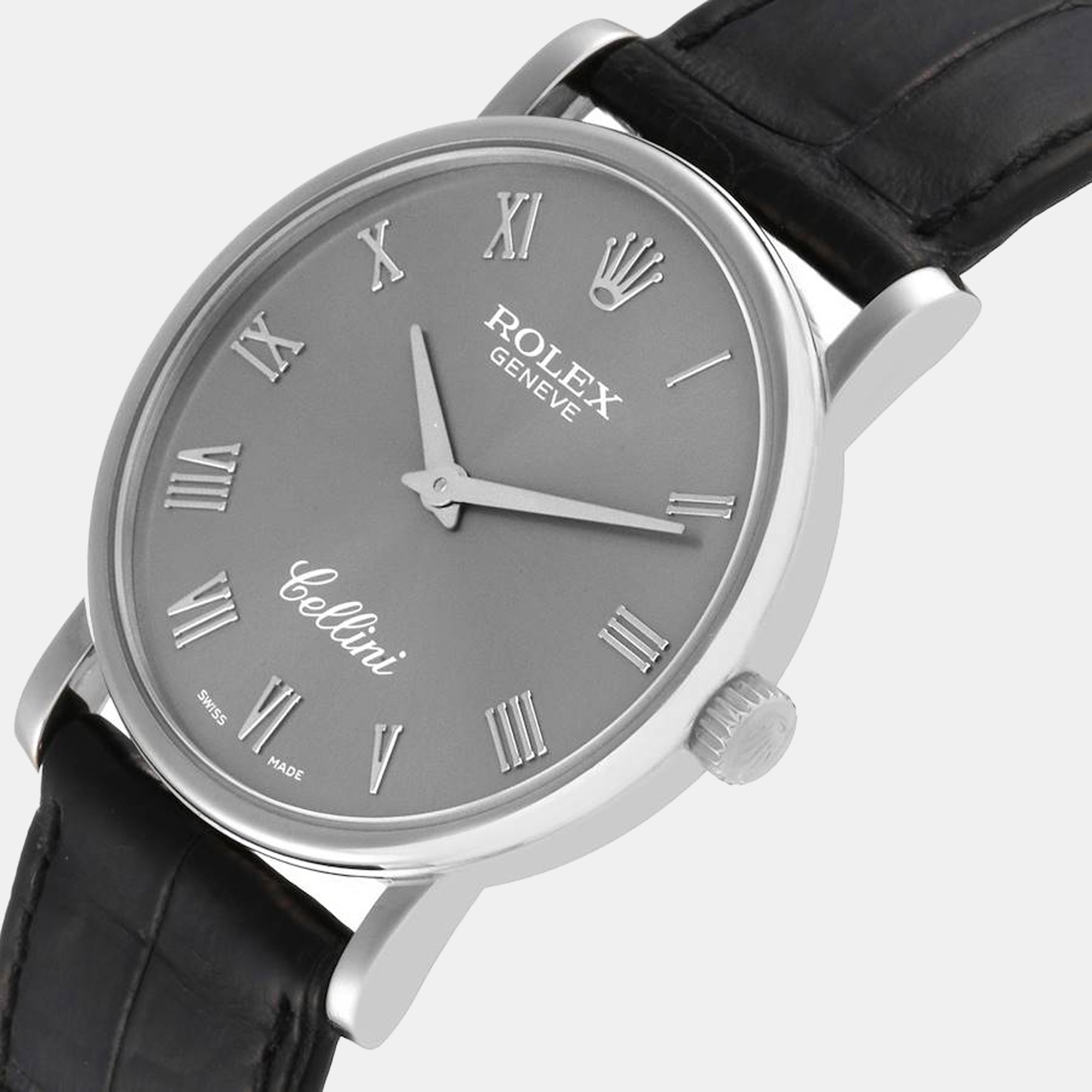 

Rolex Cellini Classic White Gold Silver Dial Men's Watch 5115, Grey
