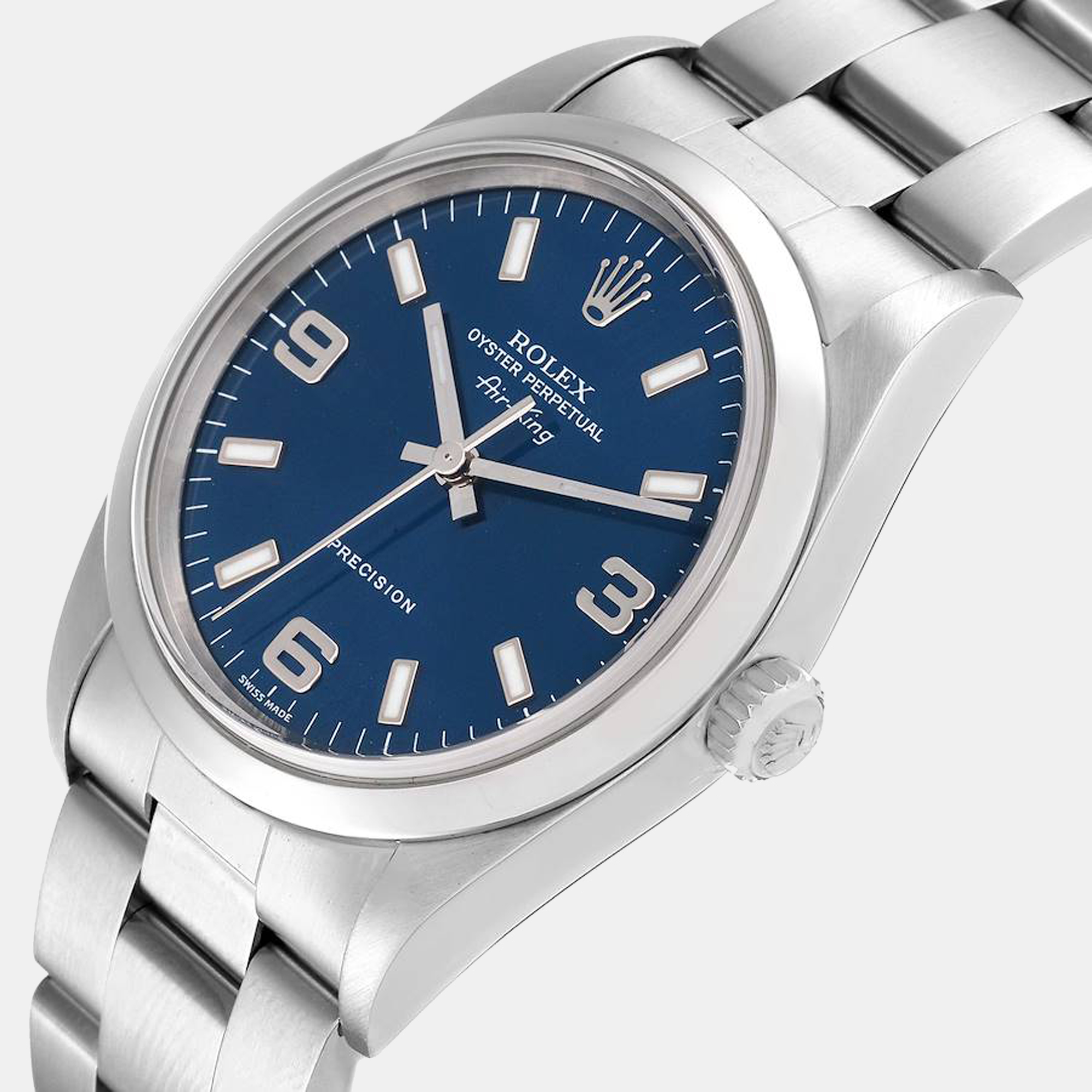 

Rolex Air King  Blue Dial Smooth Bezel Steel Men's Watch 14000
