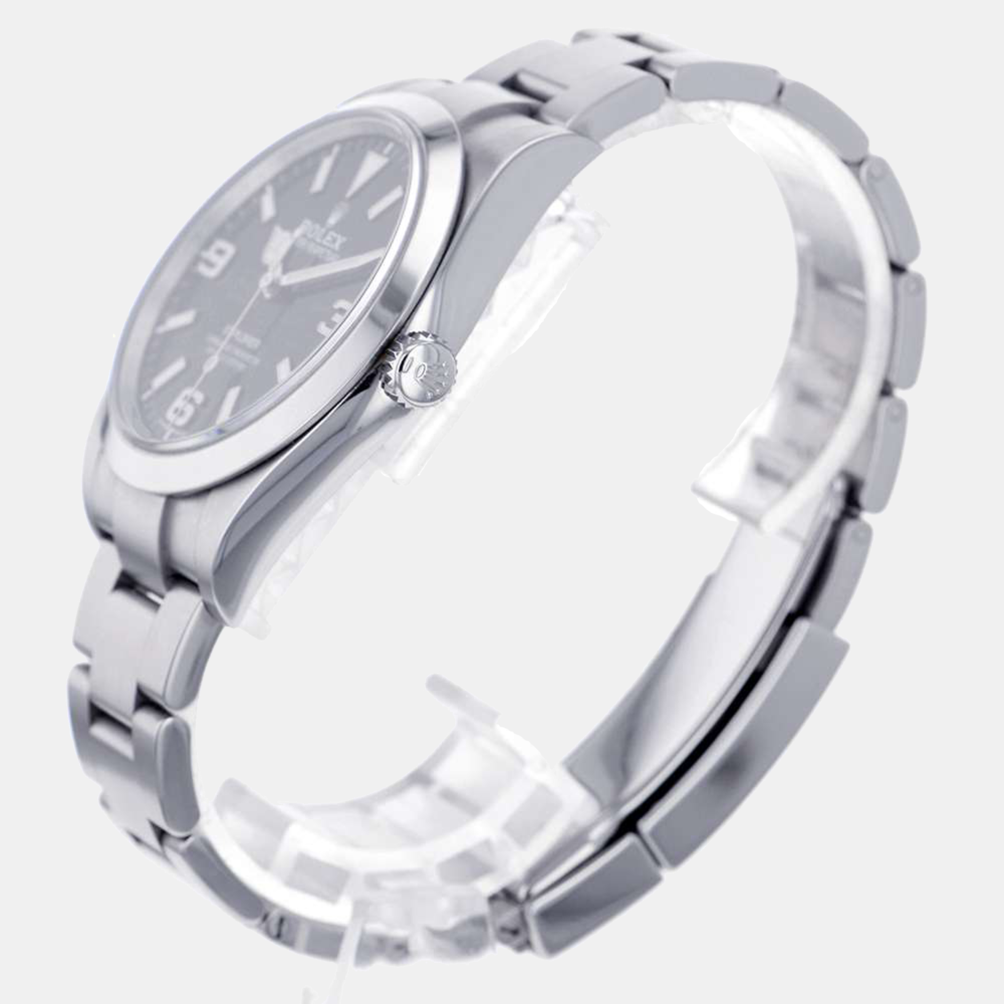

Rolex Black Stainless Steel Explorer 214270 Men's Wristwatch 39 mm