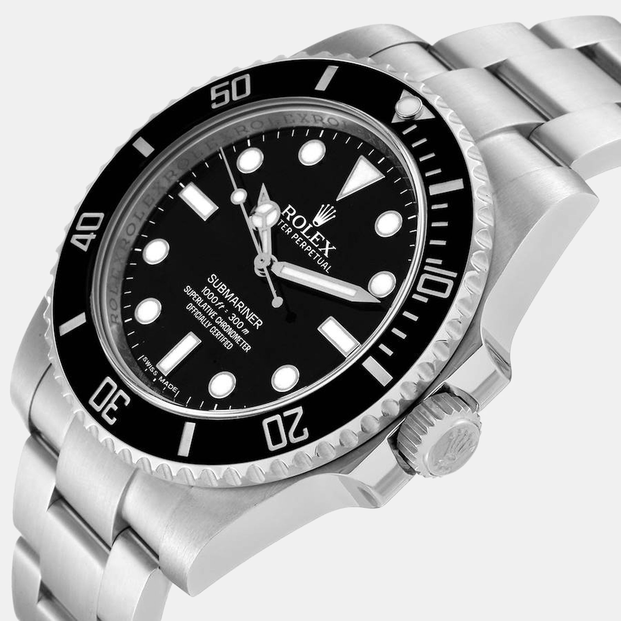 

Rolex Submariner  Black Dial Ceramic Bezel Steel Men's Watch 114060