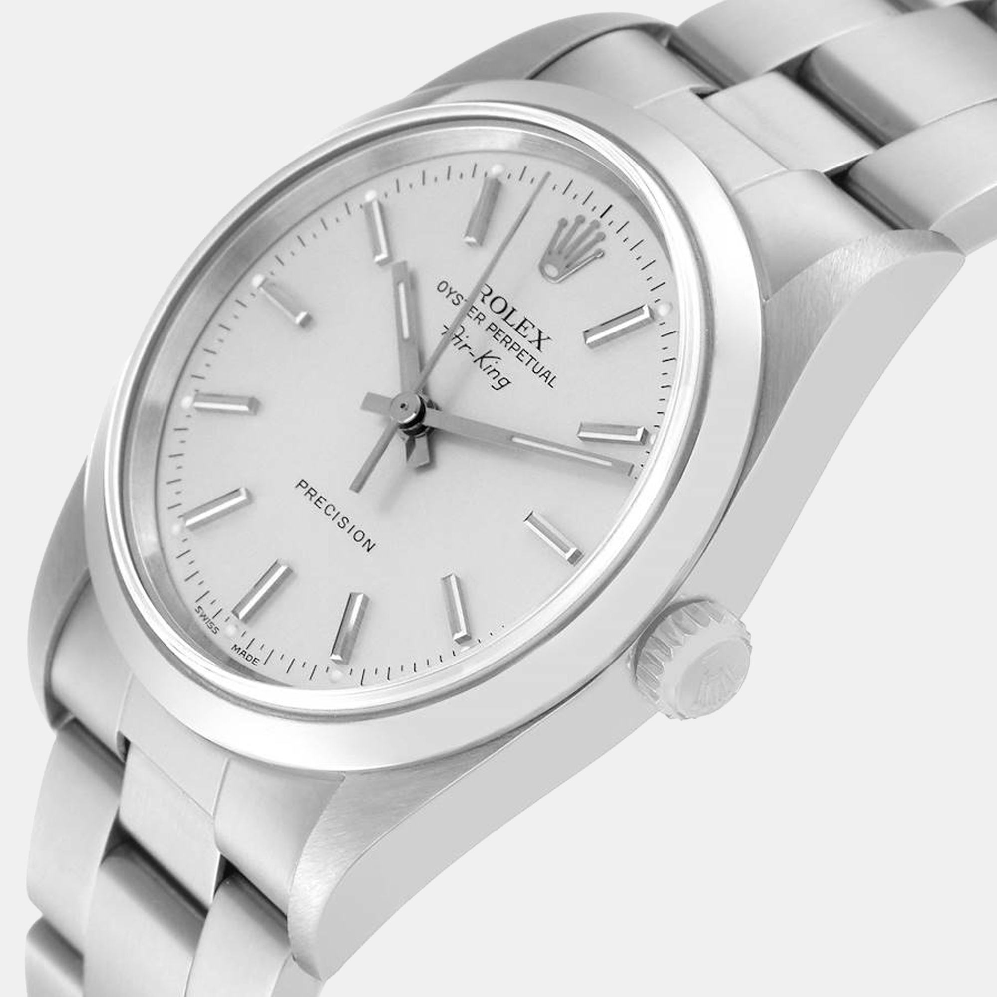 

Rolex Air King  Silver Dial Smooth Bezel Steel Men's Watch 14000