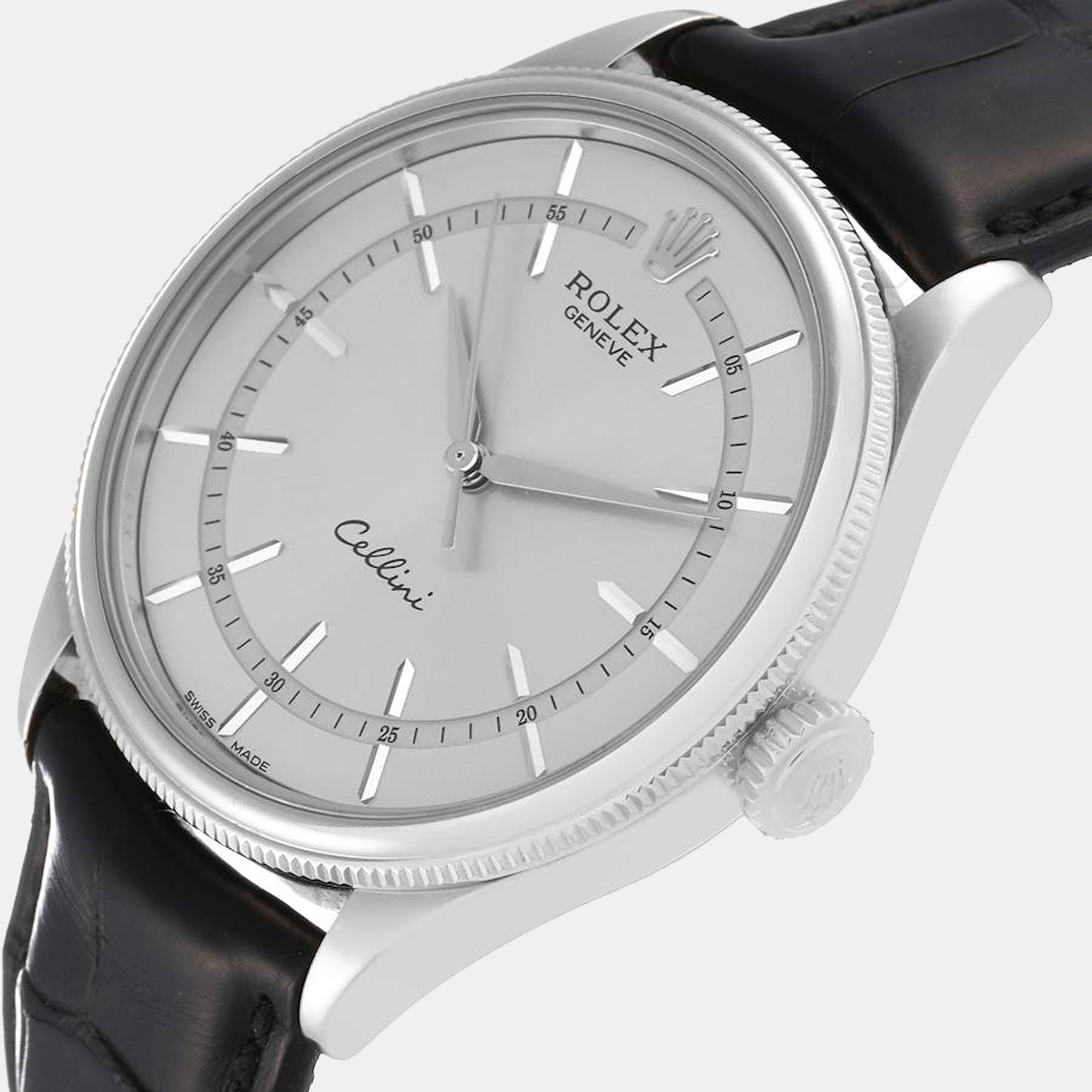 

Rolex Cellini Time White Gold Silver Dial Automatic Men's Watch 50509