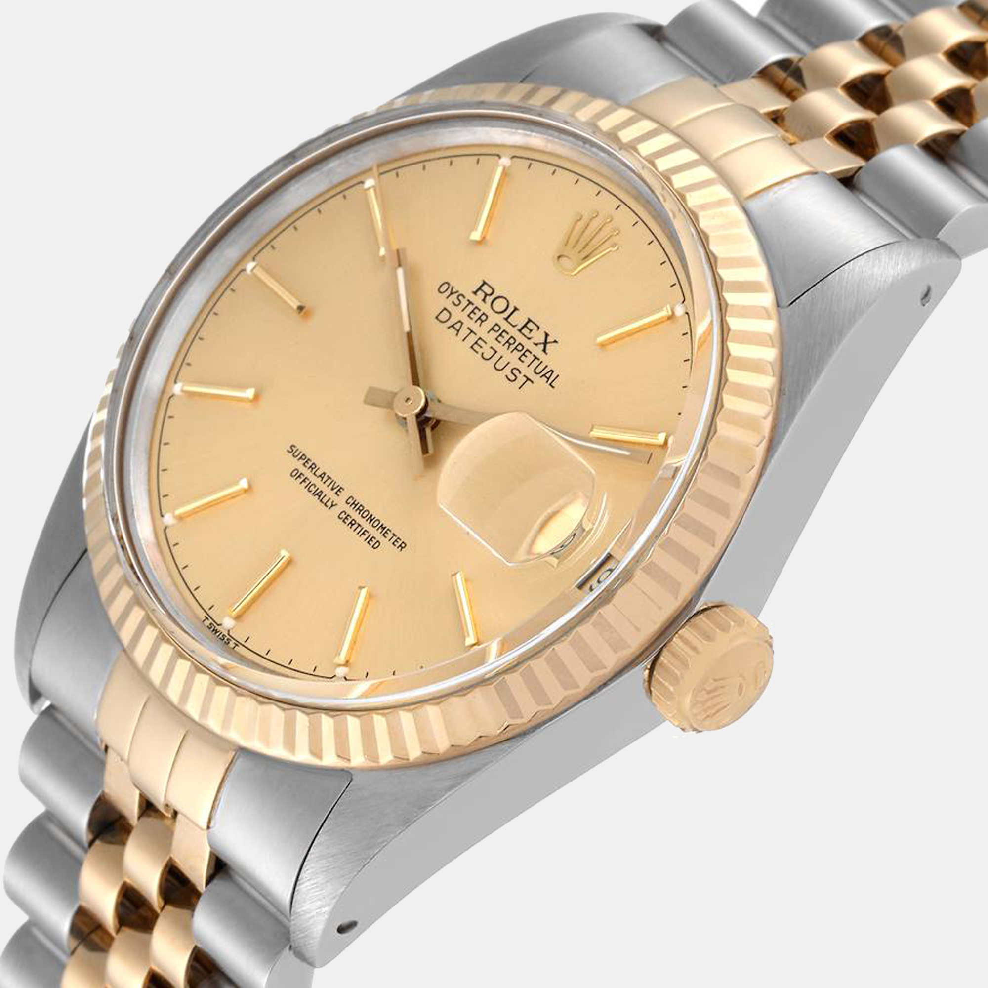 

Rolex Datejust 36 Steel Yellow Gold Champagne Dial Vintage Men's Watch 16013