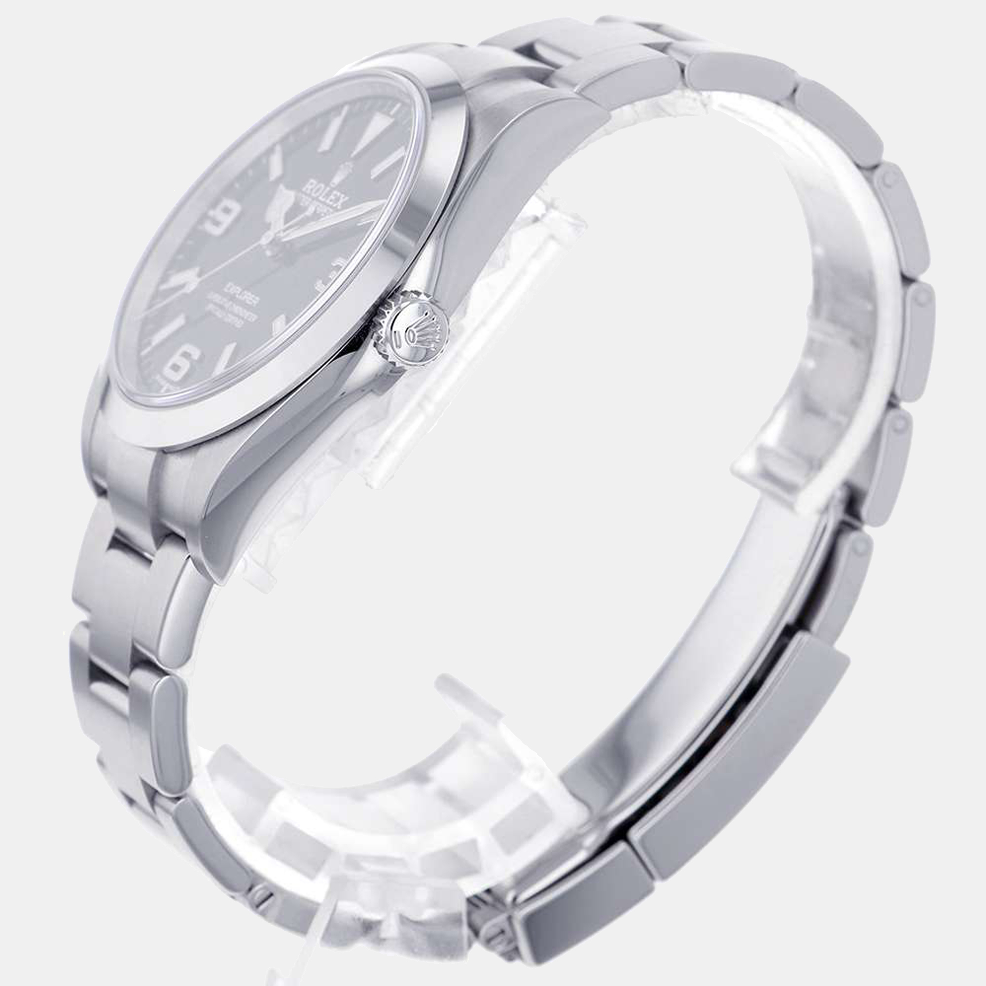 

Rolex Black Stainless Steel Explorer 214270 Men's Wristwatch 39 mm