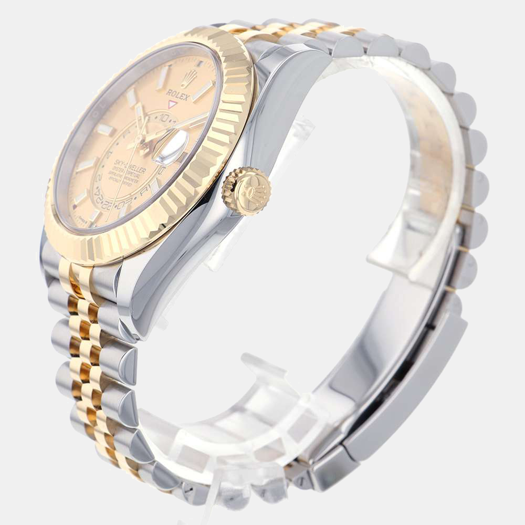 

Rolex Champagne 18K Yellow Gold And Stainless Steel Sky-Dweller 336933 Men's Wristwatch 42 mm