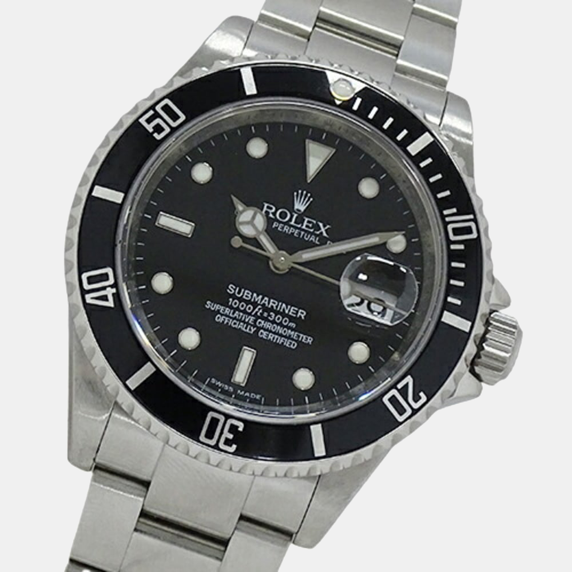 

Rolex Black Stainless Steel Submariner 16610 Men's Wristwatch 40 mm