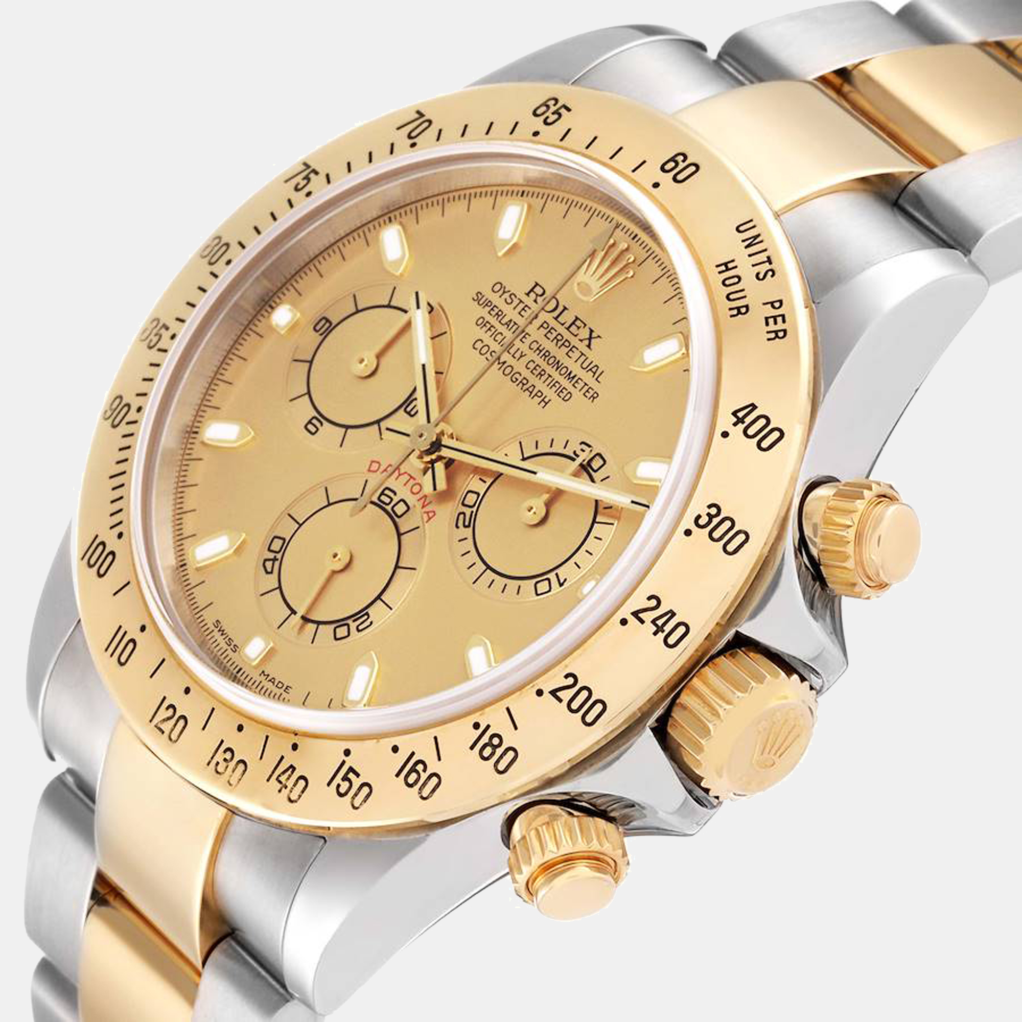 

Rolex Daytona Steel 18K Yellow Gold Champagne Dial Mens Watch 116523