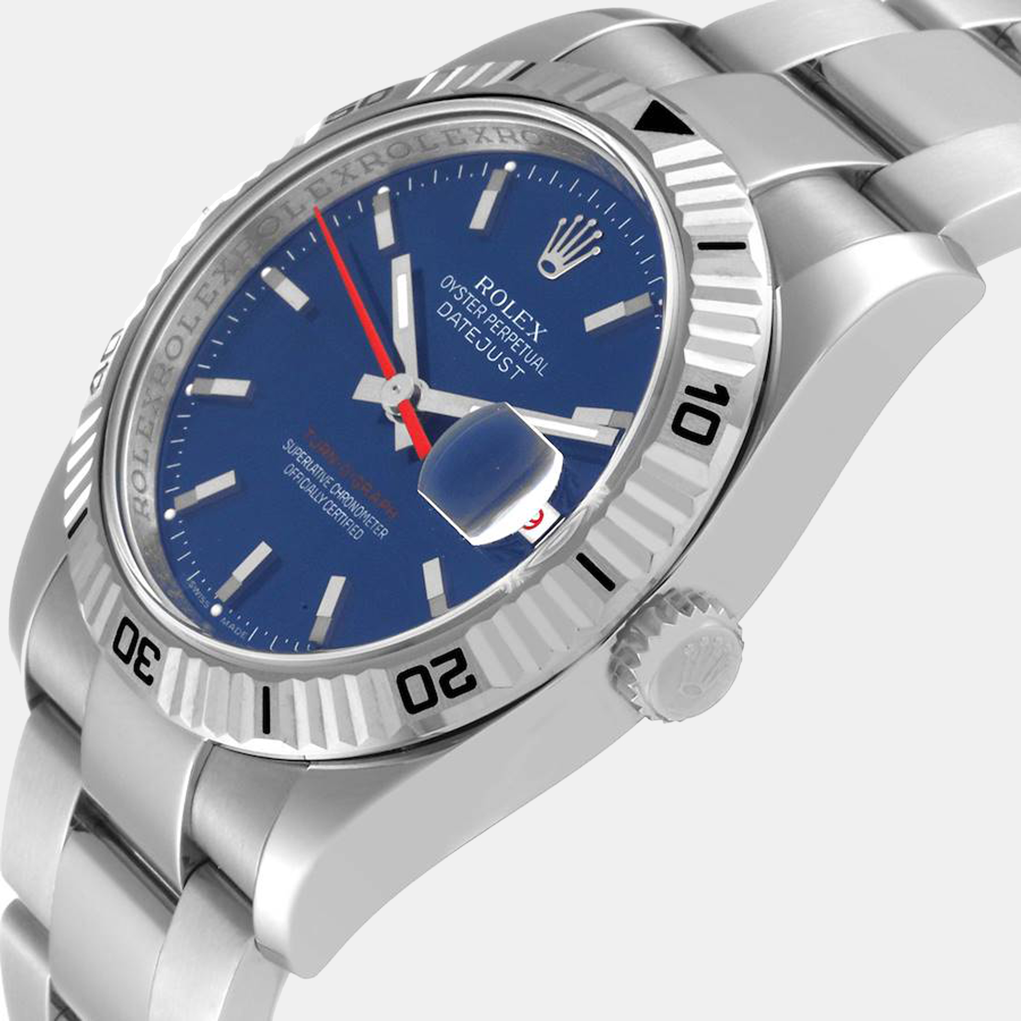 

Rolex Datejust Turnograph Blue Dial Steel Mens Watch 116264