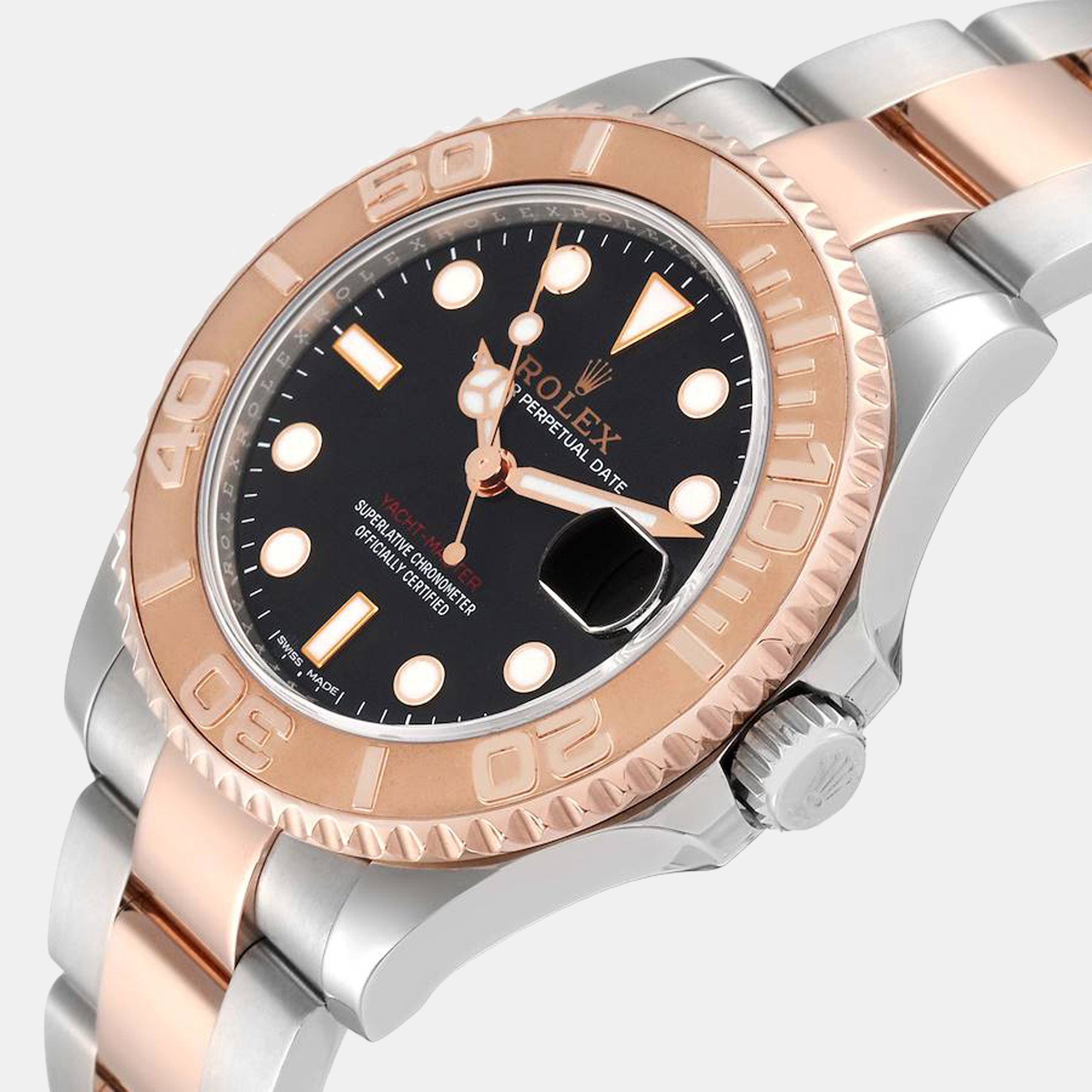 

Rolex Yachtmaster 37 Midsize Steel Rose Gold Mens Watch 268621, Black