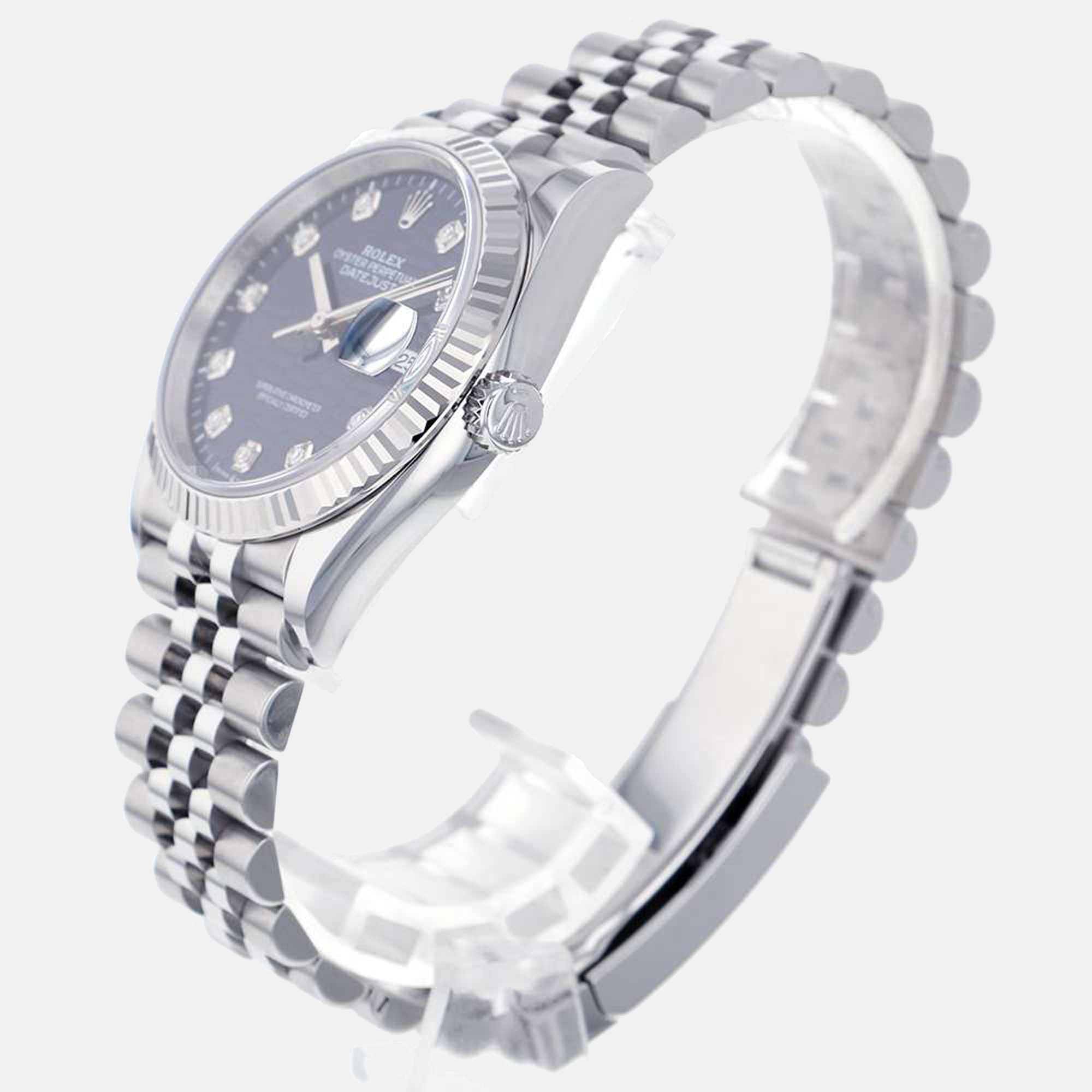

Rolex Blue Diamonds 18K White Gold And Stainless Steel Datejust 126234G Men's Wristwatch 36 mm