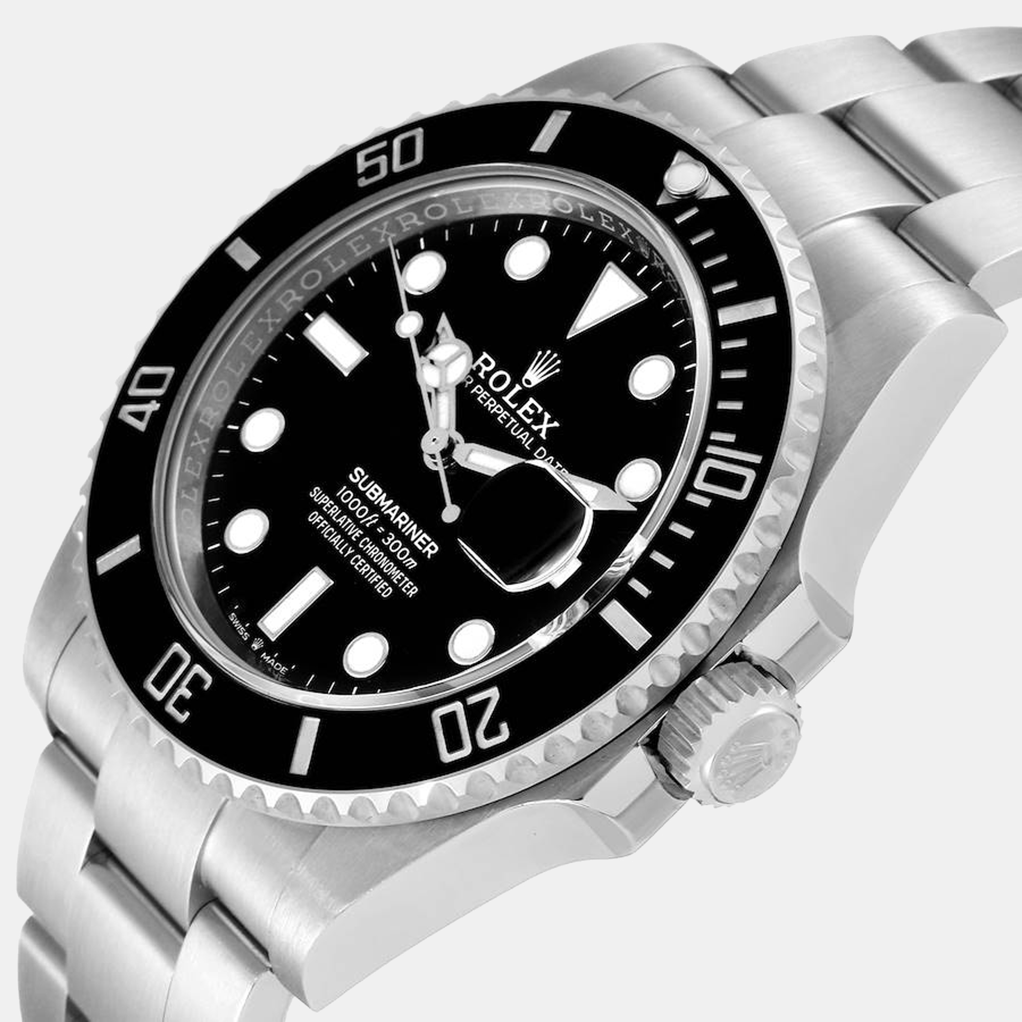 

Rolex Submariner Black Dial Ceramic Bezel Steel Mens Watch 126610