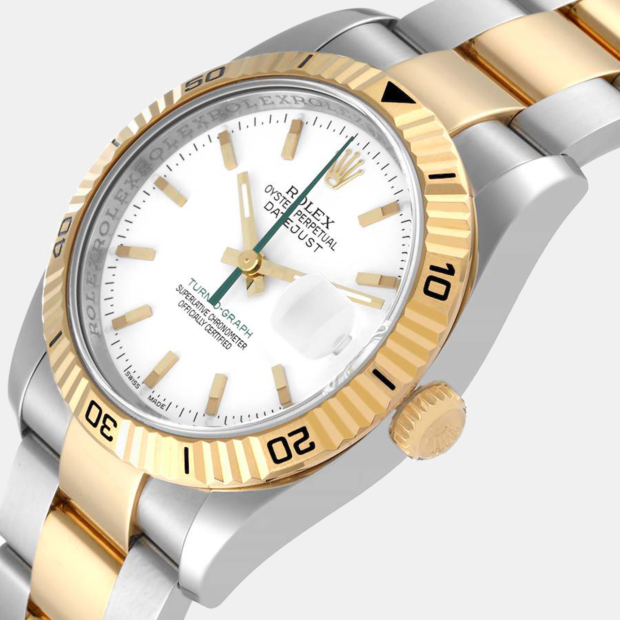 

Rolex Turnograph Steel Yellow Gold Japan LE Mens Watch 116263, White