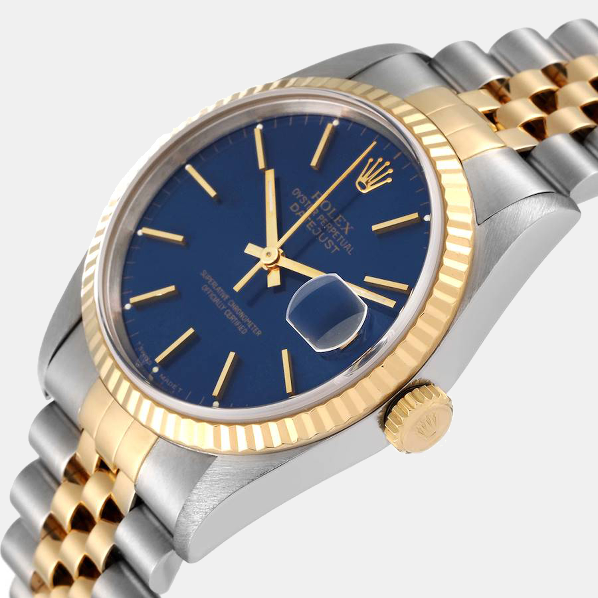 

Rolex Datejust 36 Steel Yellow Gold Blue Dial Mens Watch 16233