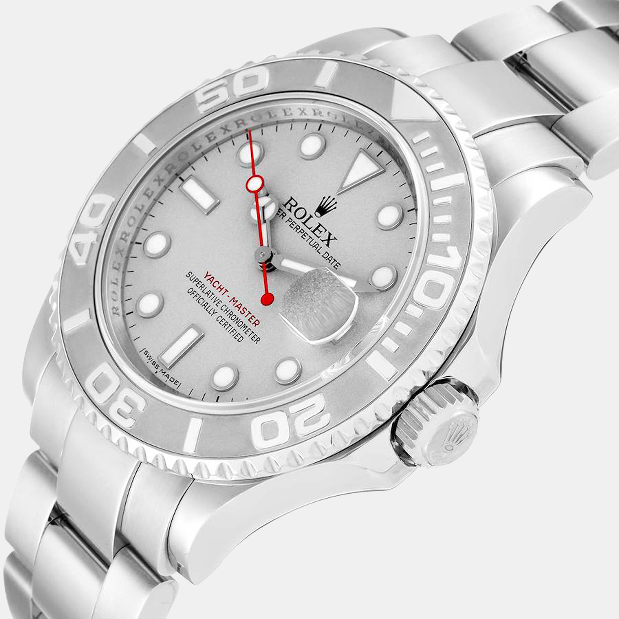 

Rolex Yachtmaster Silver Dial Platinum Bezel Steel Mens Watch 16622