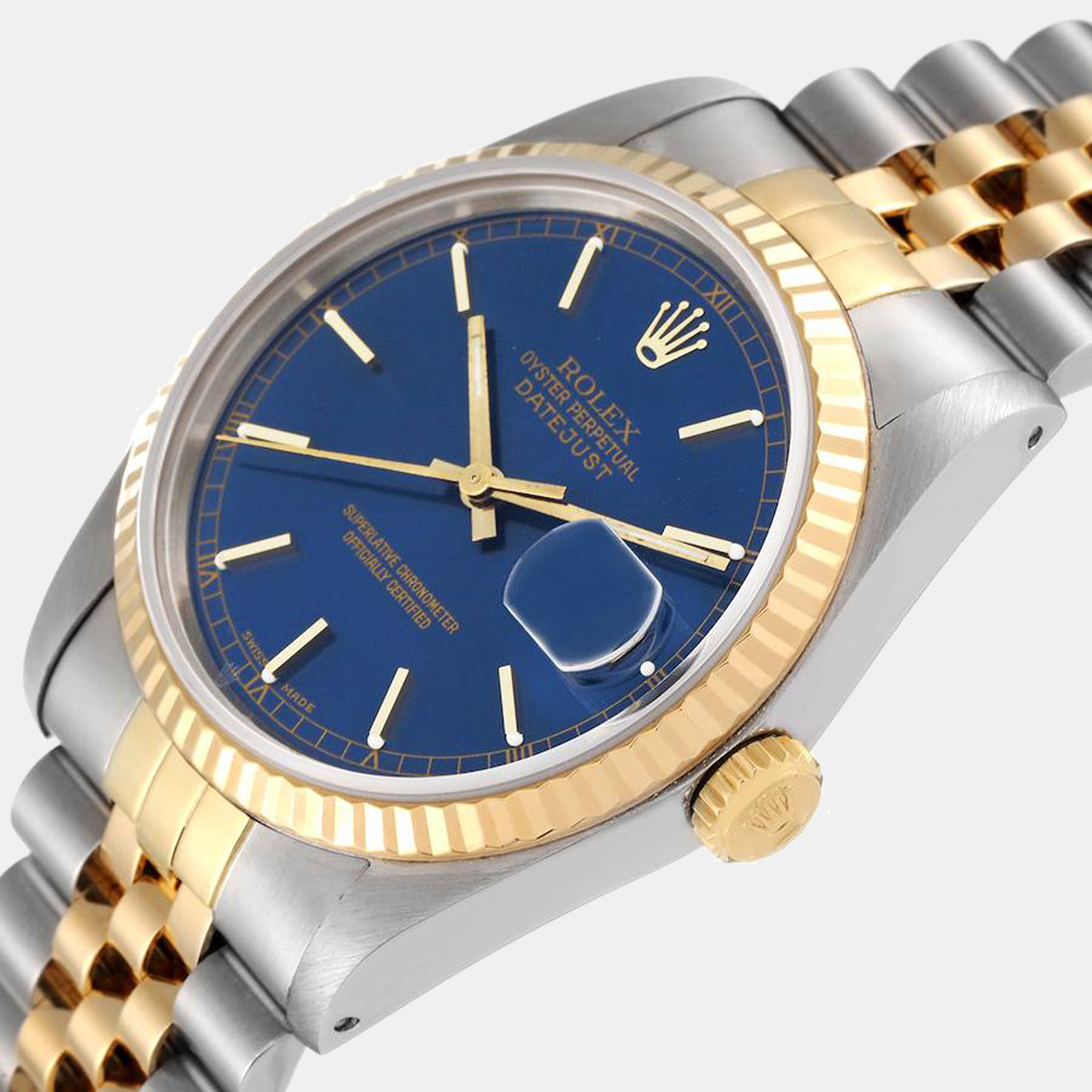 

Rolex Datejust 36 Steel Yellow Gold Blue Dial Mens Watch 16233