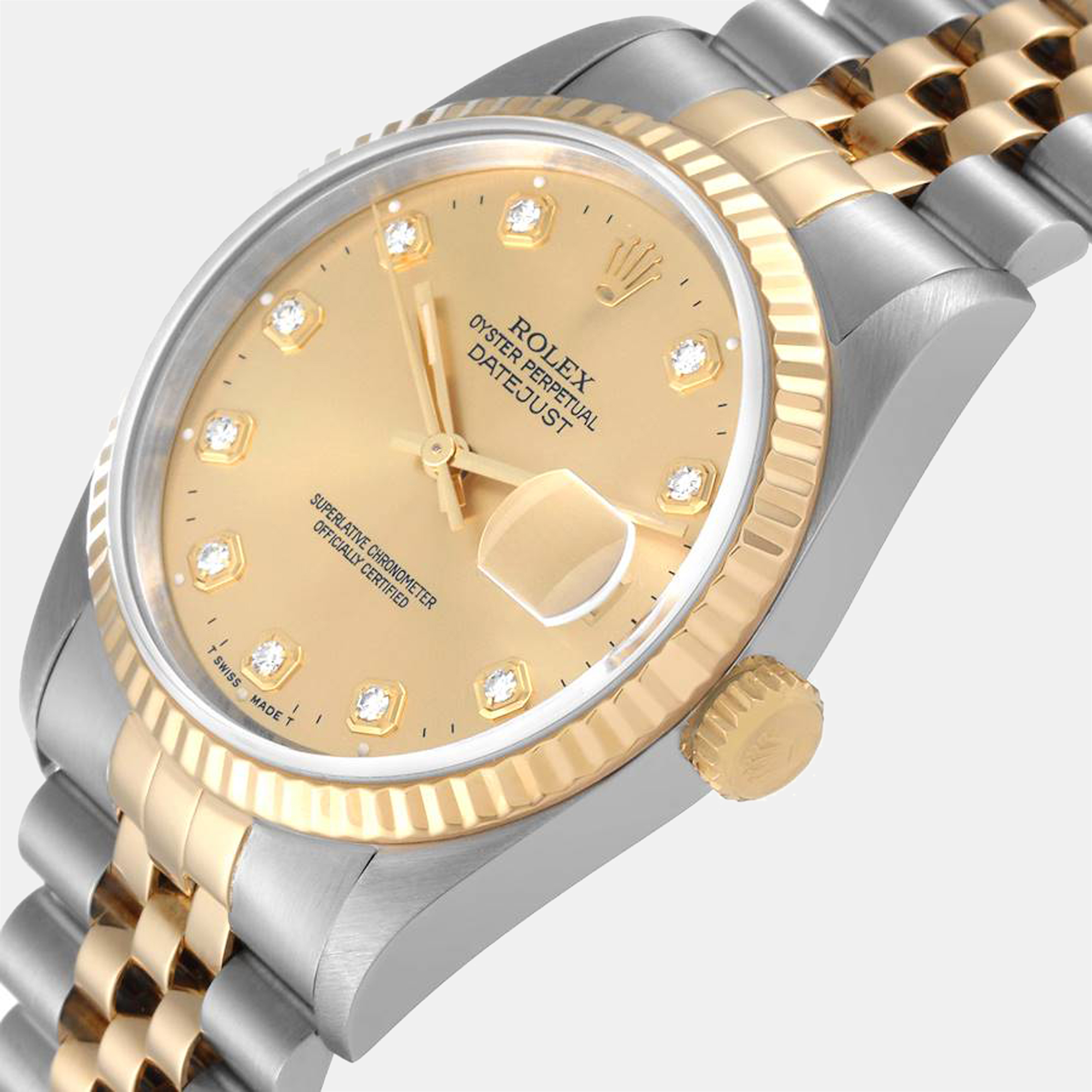 

Rolex Datejust Stainless Steel Yellow Gold Mens Watch 16233