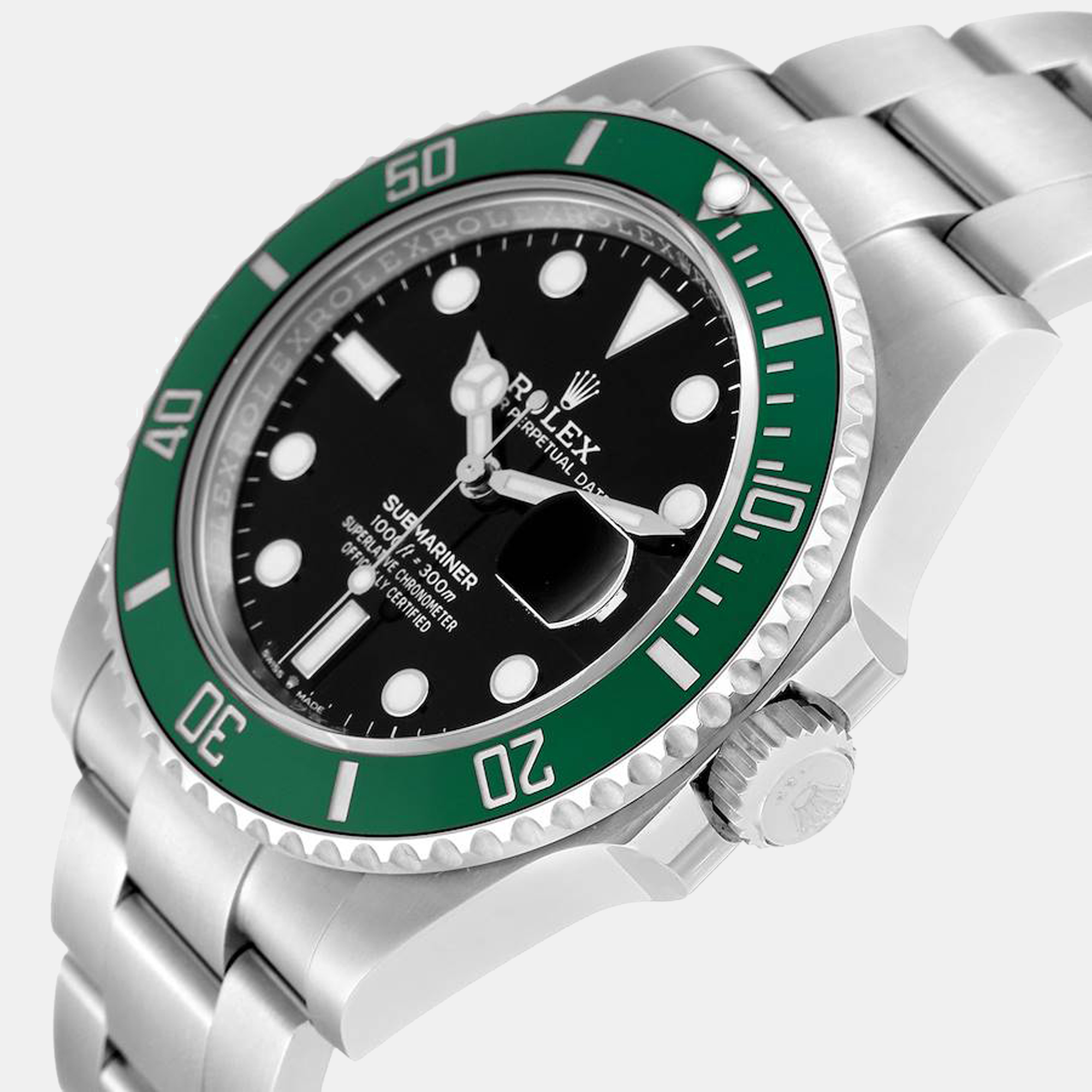 

Rolex Submariner Kermit Green Ceramic Bezel Mens Watch 126610, Blue