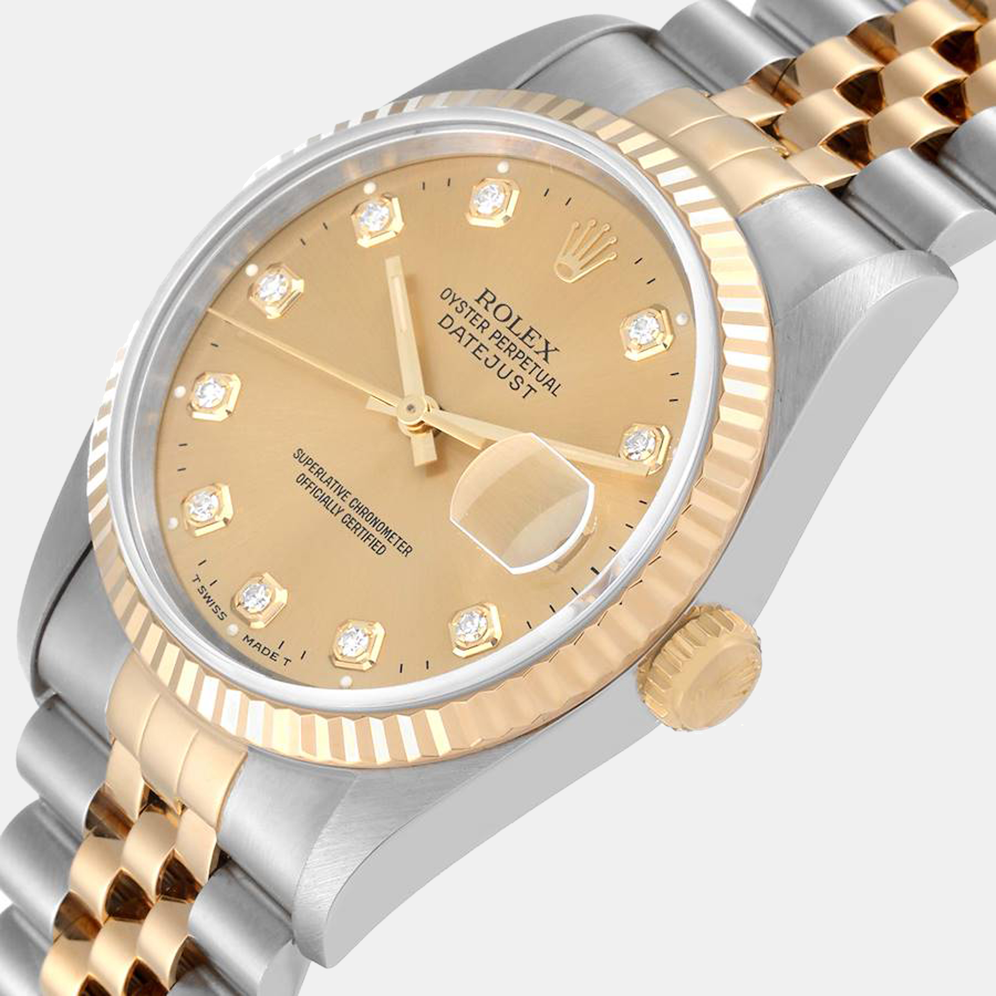 

Rolex Datejust Stainless Steel Yellow Gold Mens Watch 16233