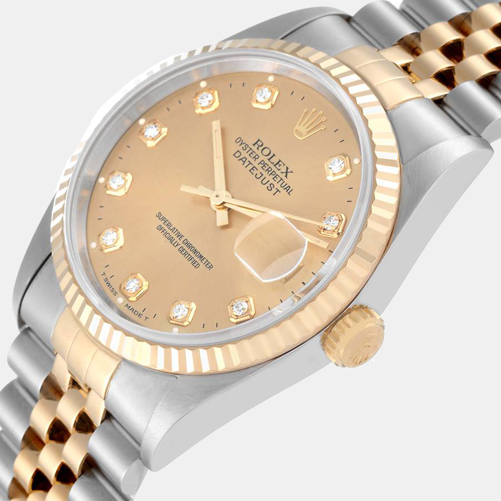 

Rolex Datejust Stainless Steel Yellow Gold Mens Watch 16233