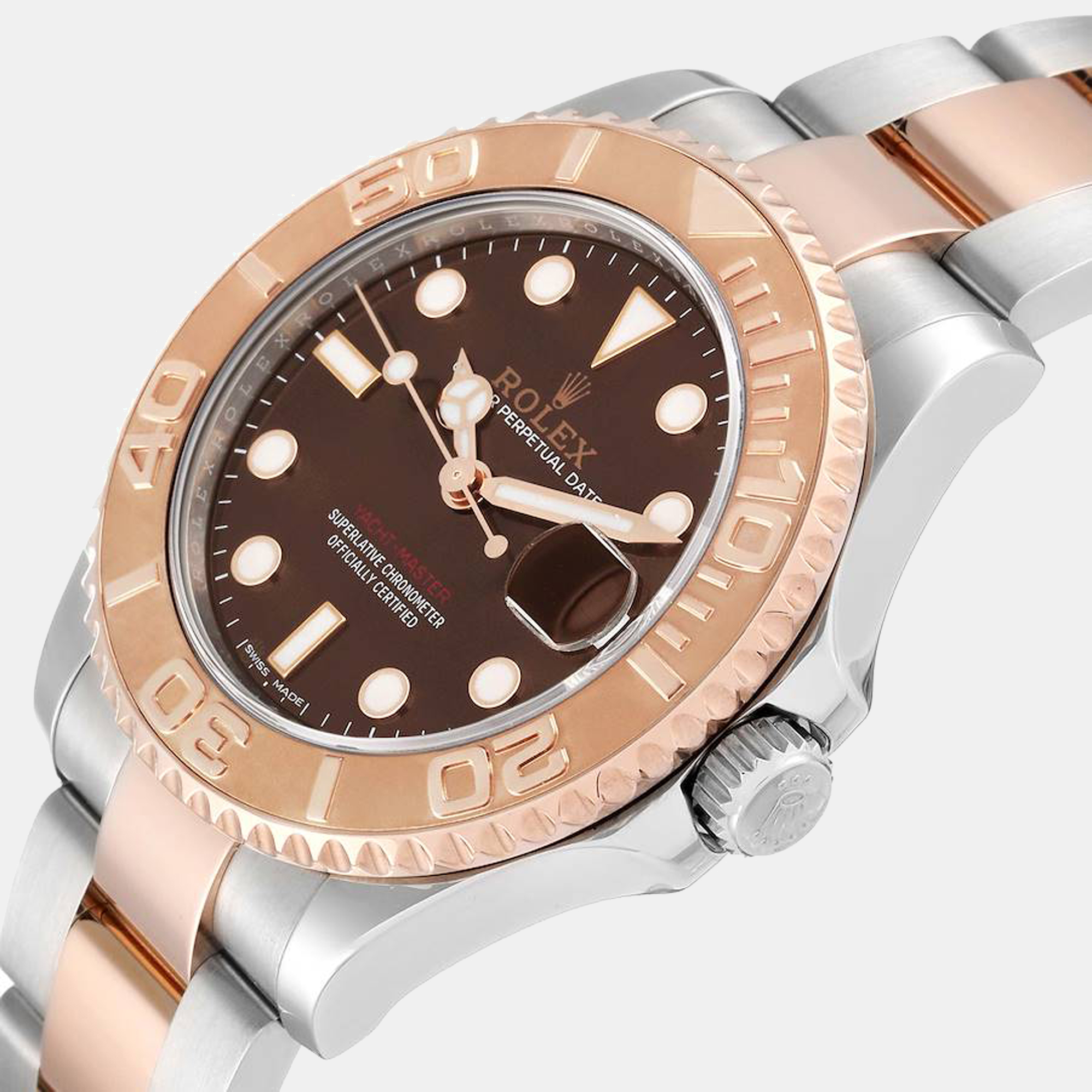 

Rolex Yachtmaster 37 Midsize Steel Rose Gold Mens Watch 268621, Brown