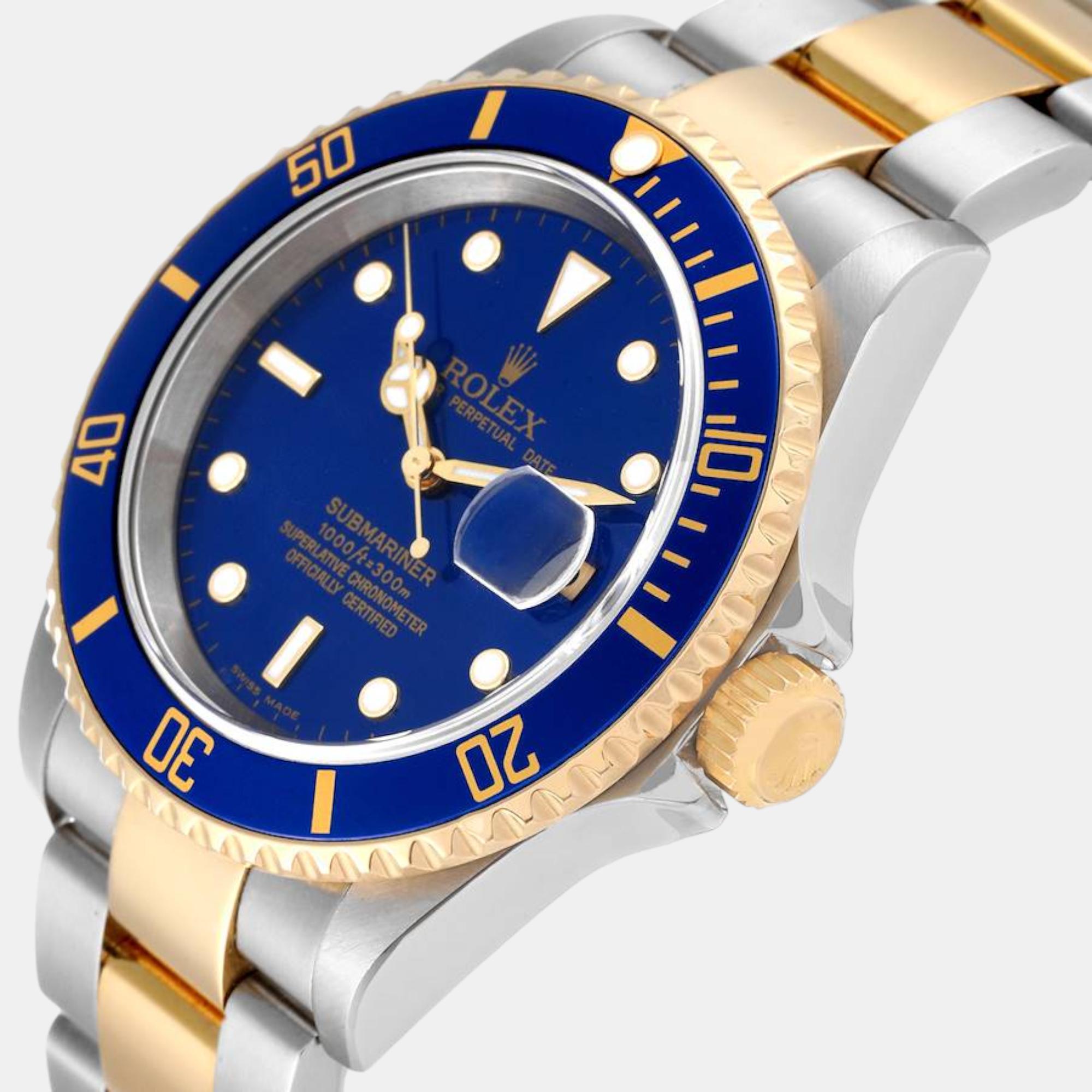 

Rolex Submariner Blue Dial Steel Yellow Gold Mens Watch 16613