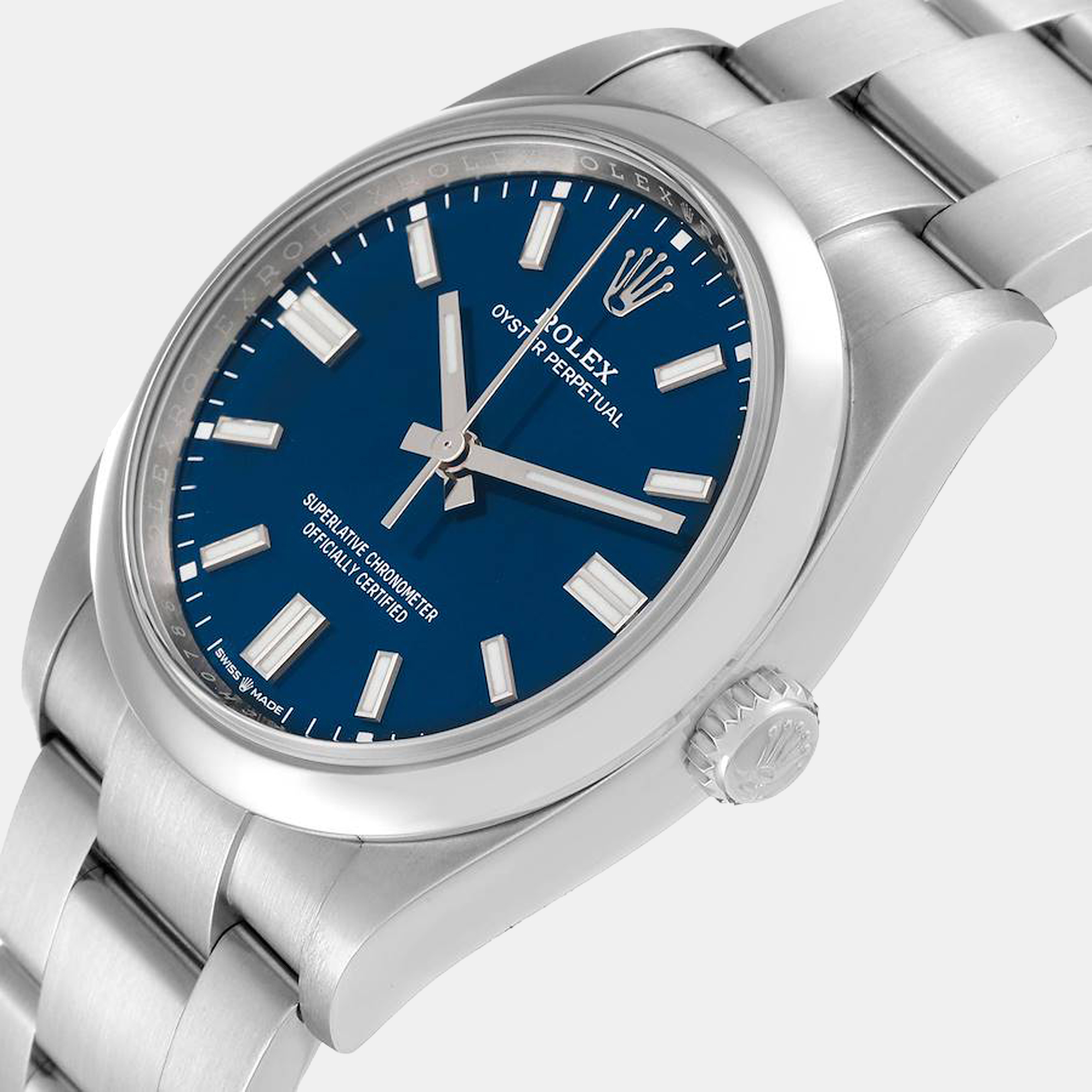 

Rolex Oyster Perpetual Blue Dial Steel Mens Watch 126000
