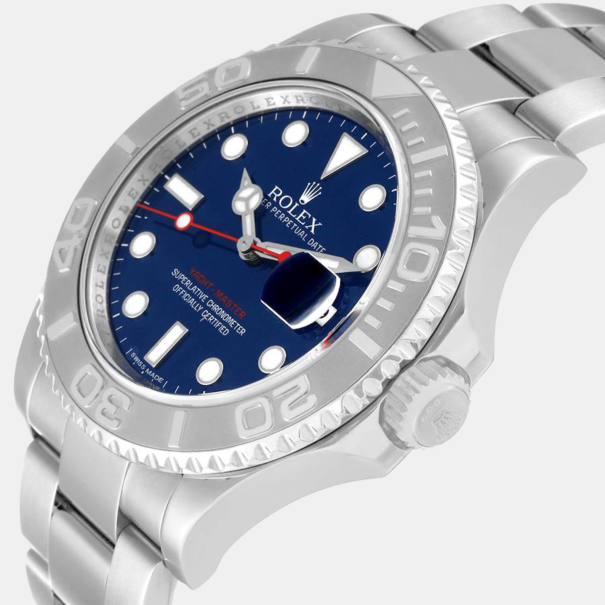 

Rolex Yachtmaster Steel Platinum Blue Dial Mens Watch 116622