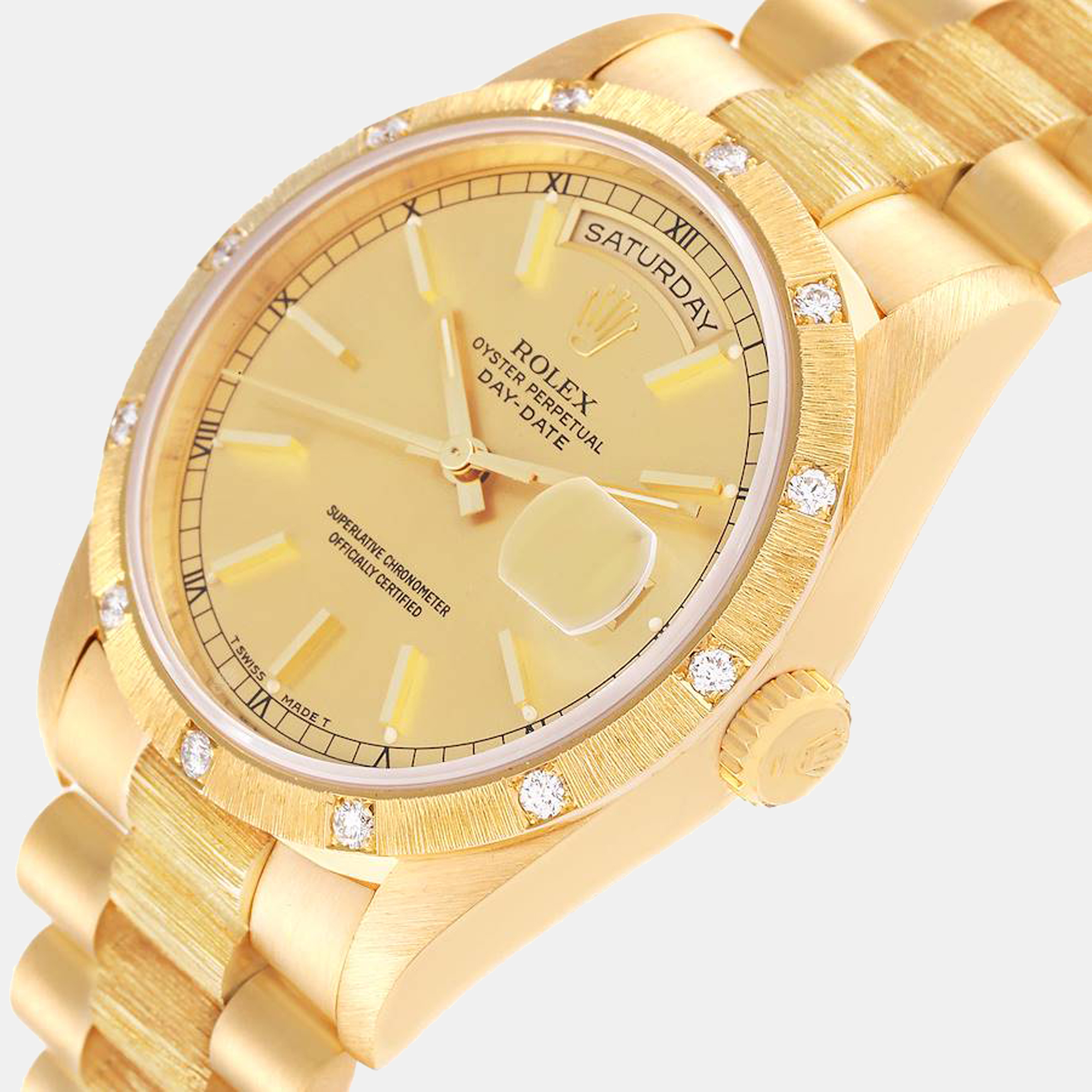 

Rolex President Day-Date Yellow Gold Diamond Mens Watch 18308