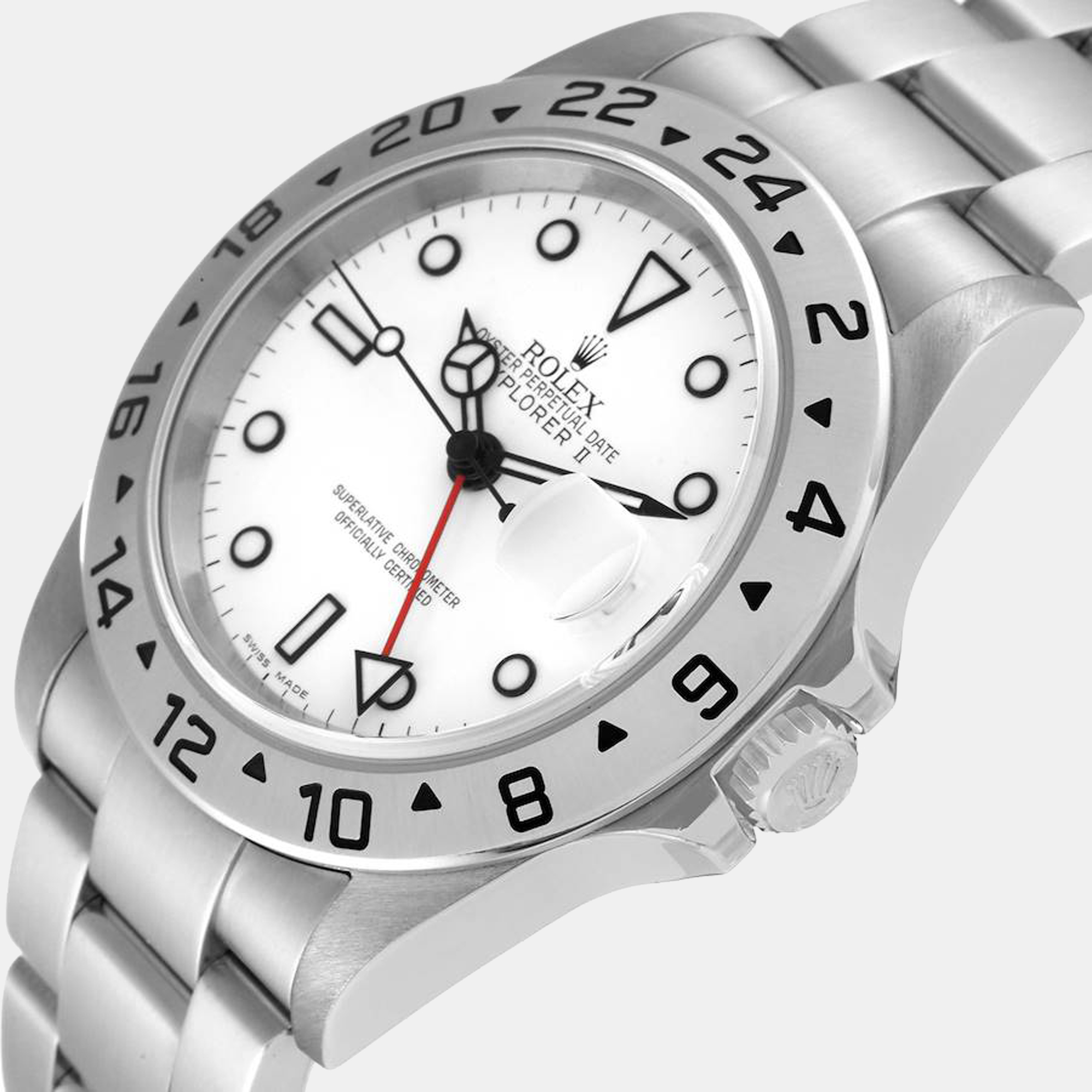 

Rolex Explorer II Polar White Dial Parachrom Hairspring Steel Mens Watch 16570