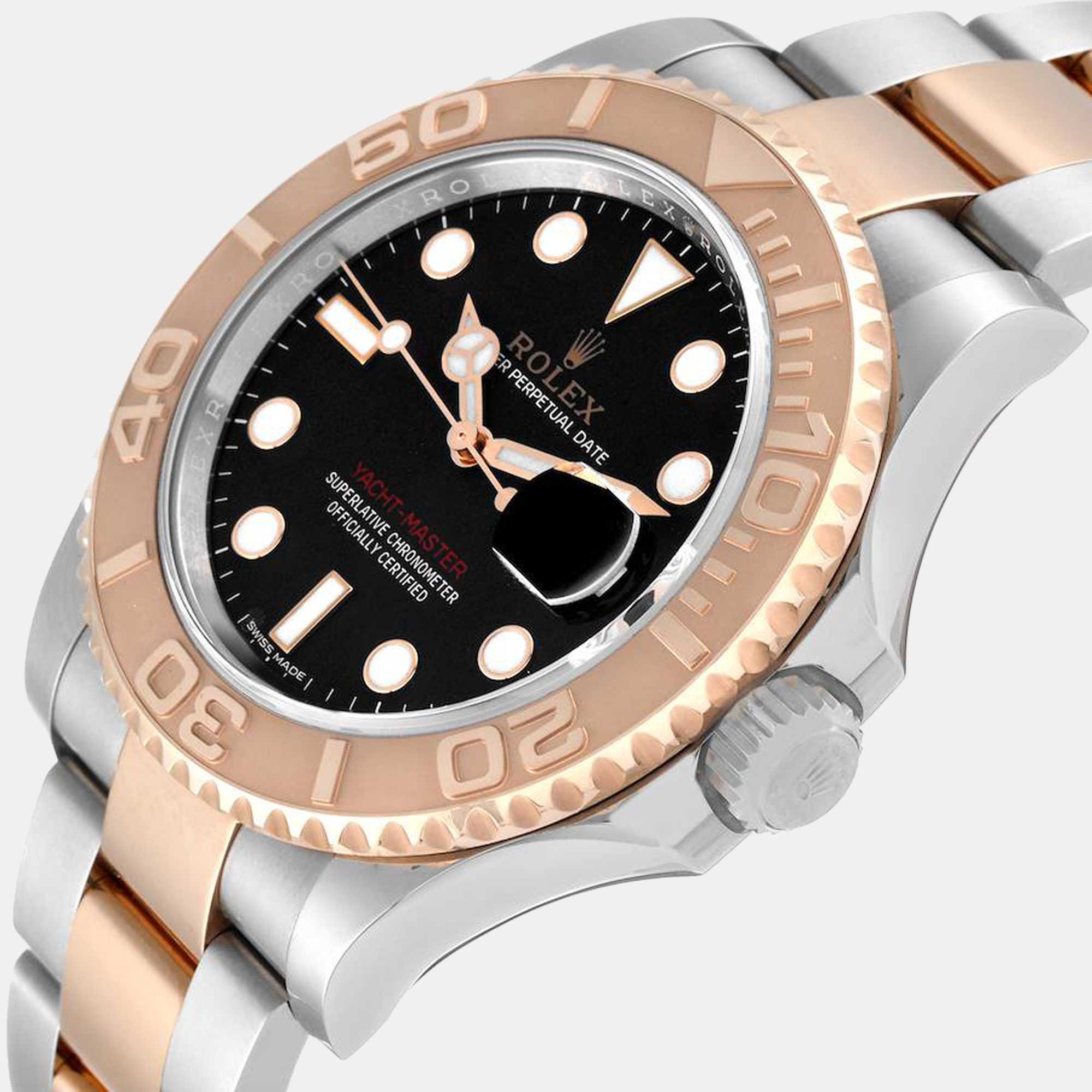 

Rolex Yachtmaster 40 Rose Gold Steel Black Dial Mens Watch 116621
