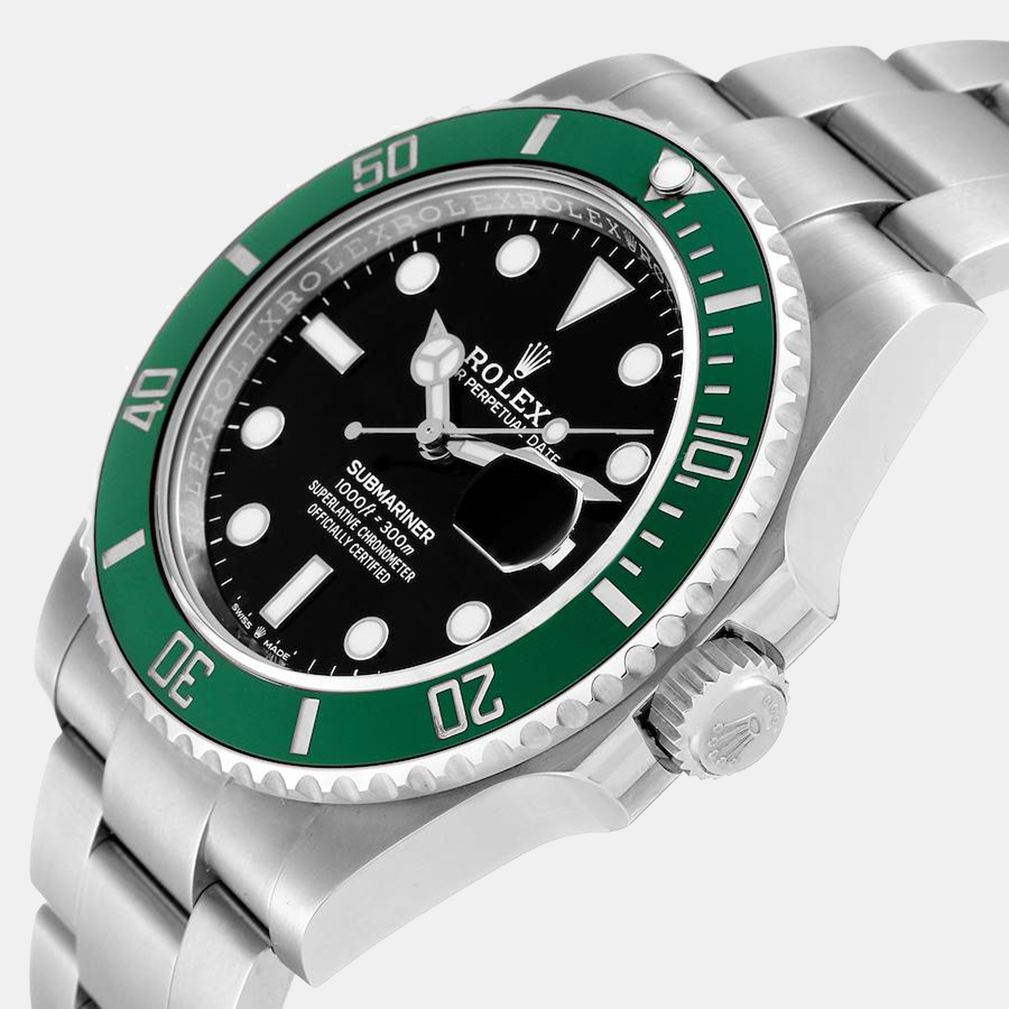 

Rolex Submariner Kermit Green Ceramic Bezel Mens Watch 126610LV, Black