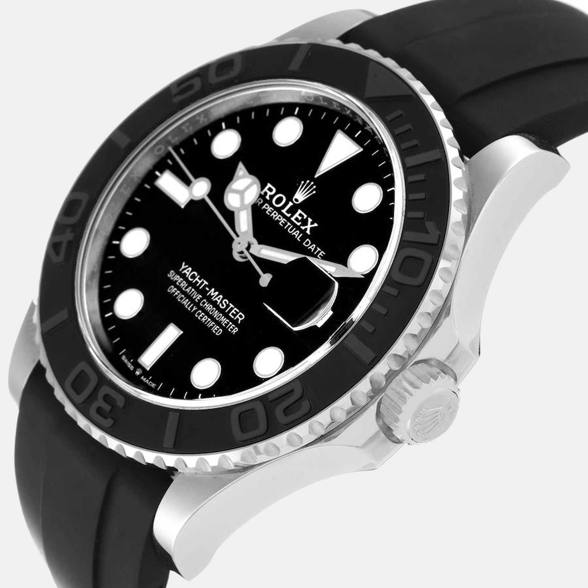 

Rolex Yachtmaster White Gold Oysterflex Bracelet Mens Watch 226659, Black