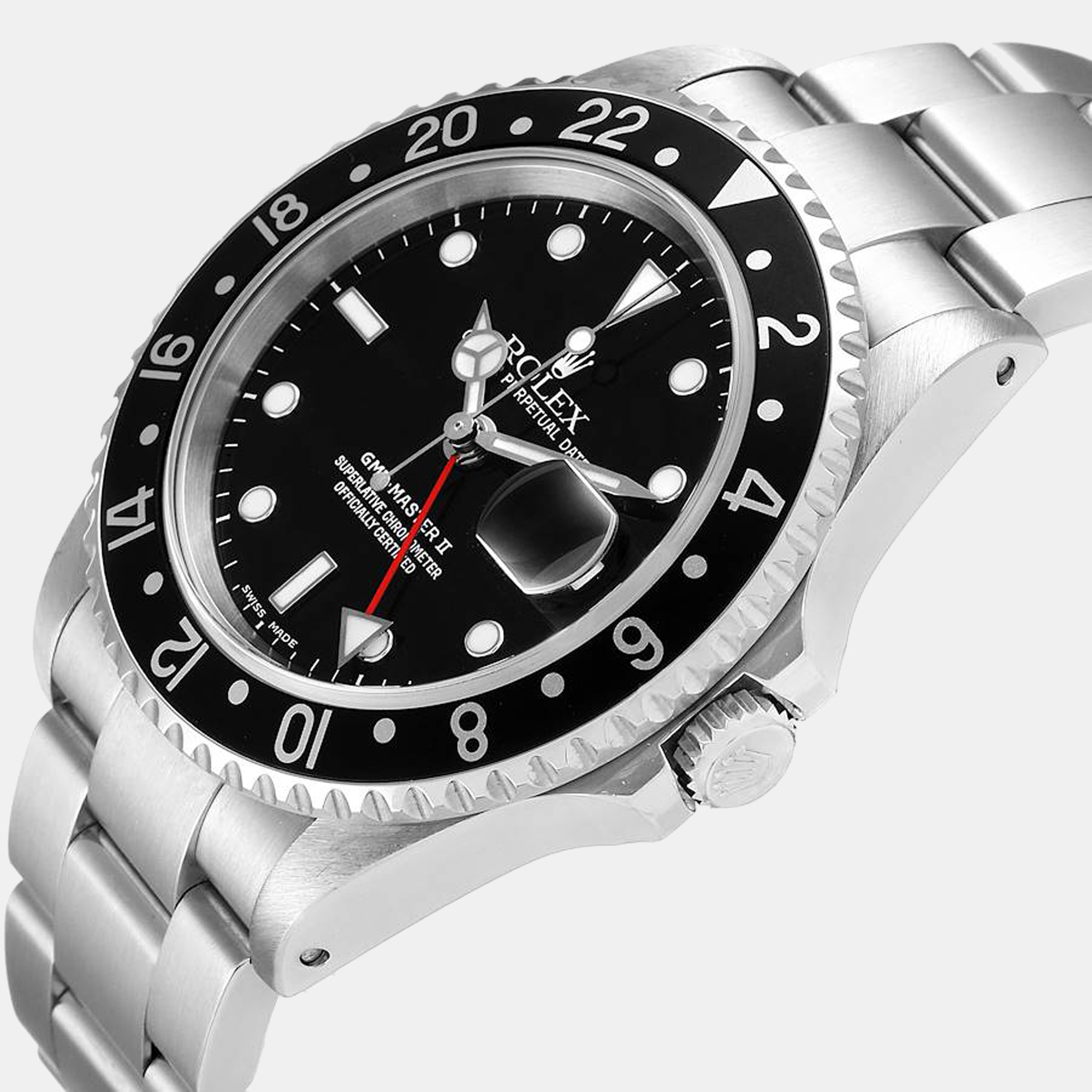

Rolex GMT Master II Black Dial Bezel Steel Mens Watch 16710