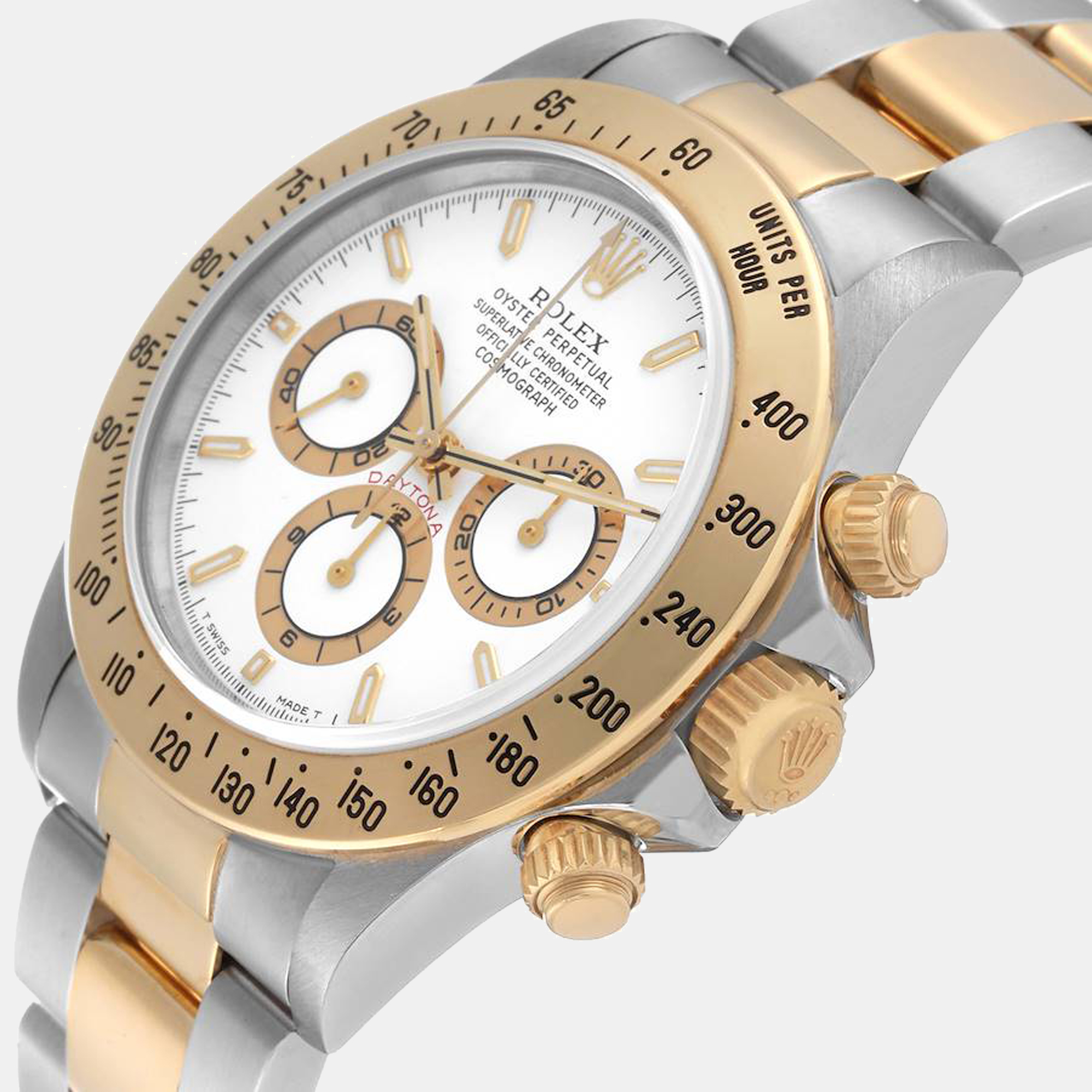 

Rolex Daytona Steel Yellow Gold Zenith Movement Mens Watch 16523, Cream