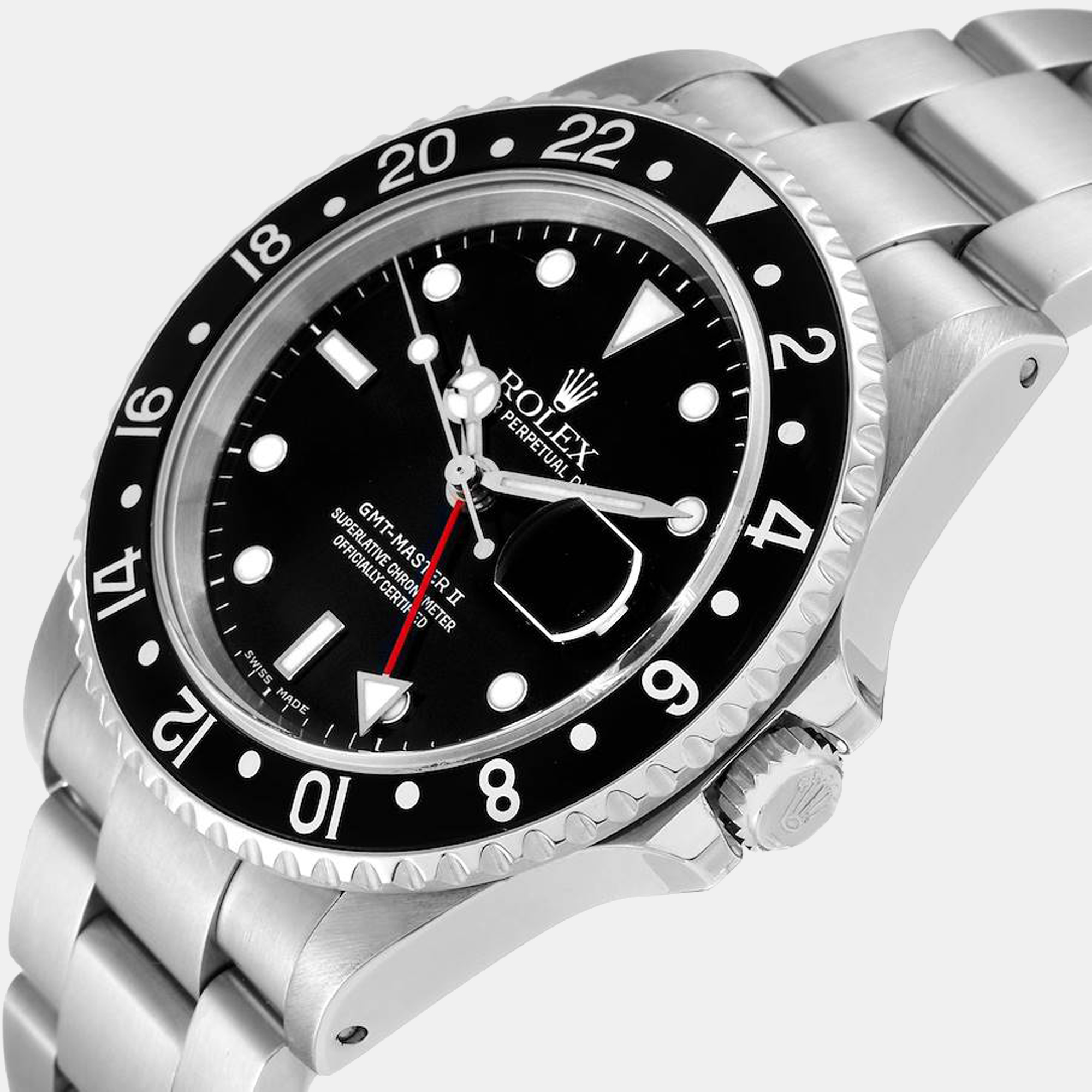 

Rolex GMT Master II Black Bezel Dial Steel Mens Watch 16710