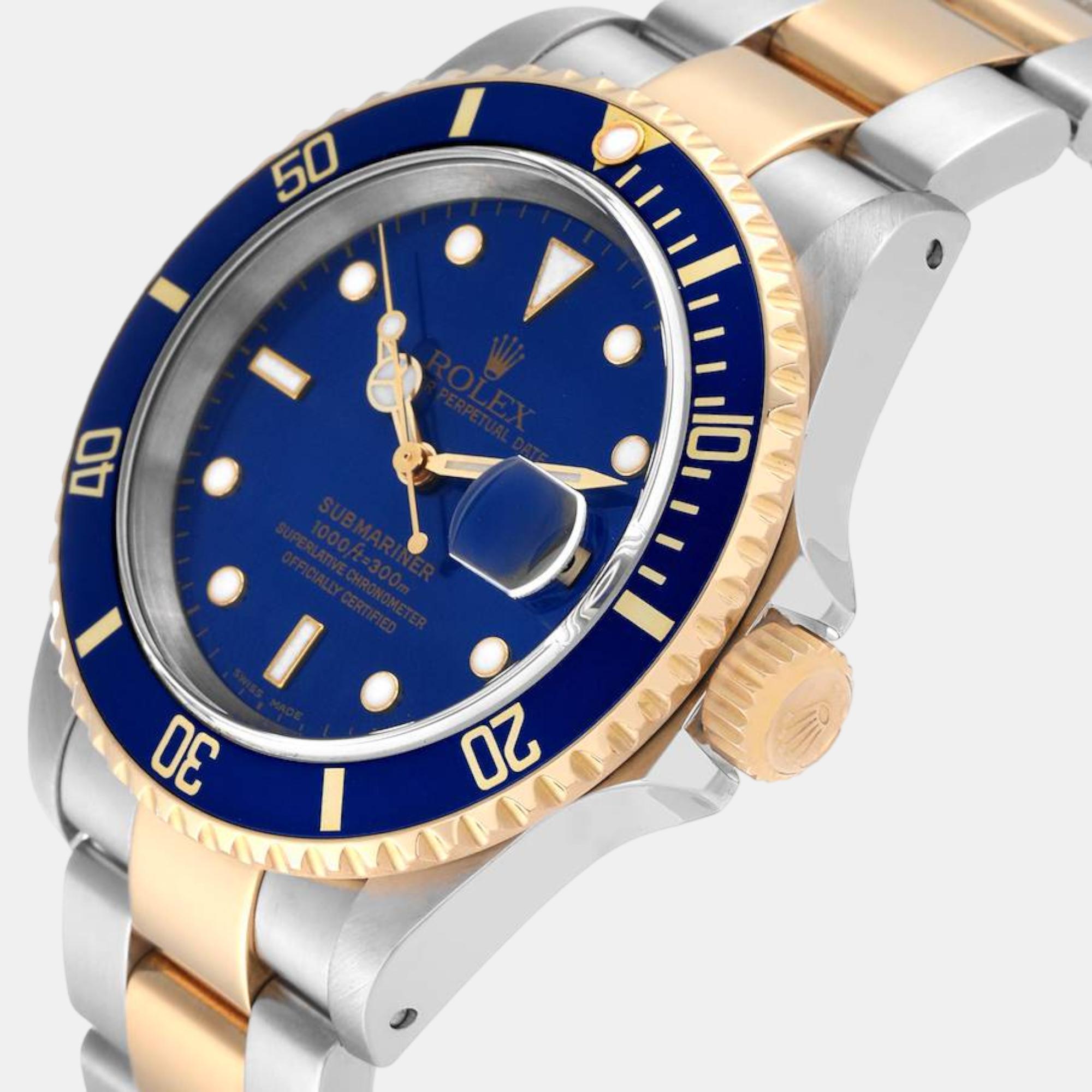 

Rolex Submariner Blue Dial Steel Yellow Gold Mens Watch 16613