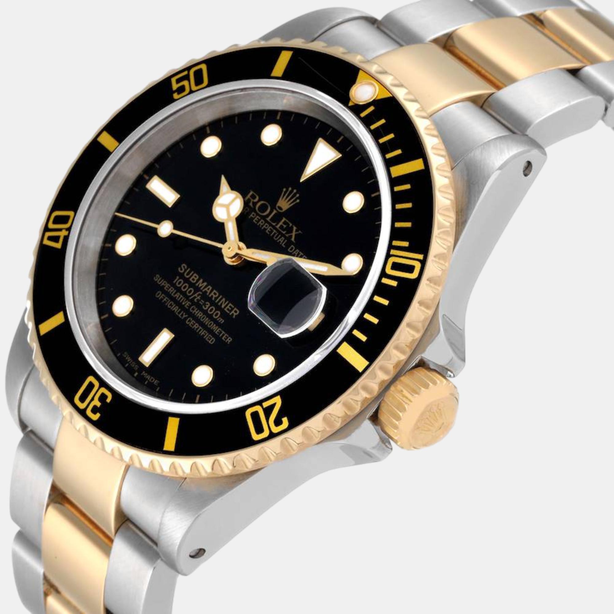 

Rolex Submariner Steel Yellow Gold Black Dial Mens Watch 16613
