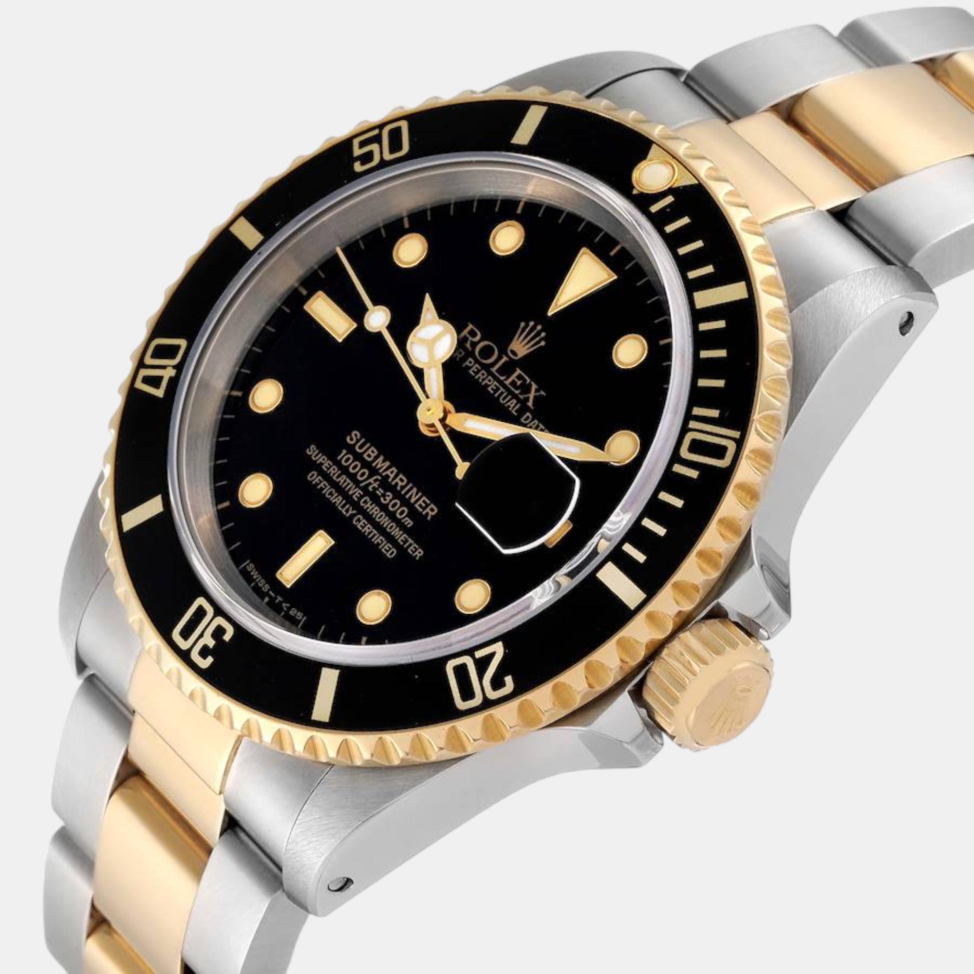 

Rolex Submariner Steel Yellow Gold Black Dial Mens Watch 16613