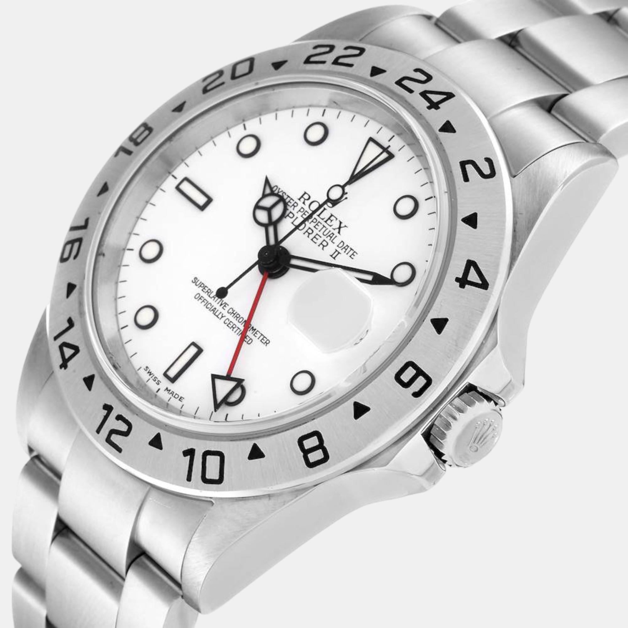 

Rolex Explorer II  Polar White Dial Steel Mens Watch 16570