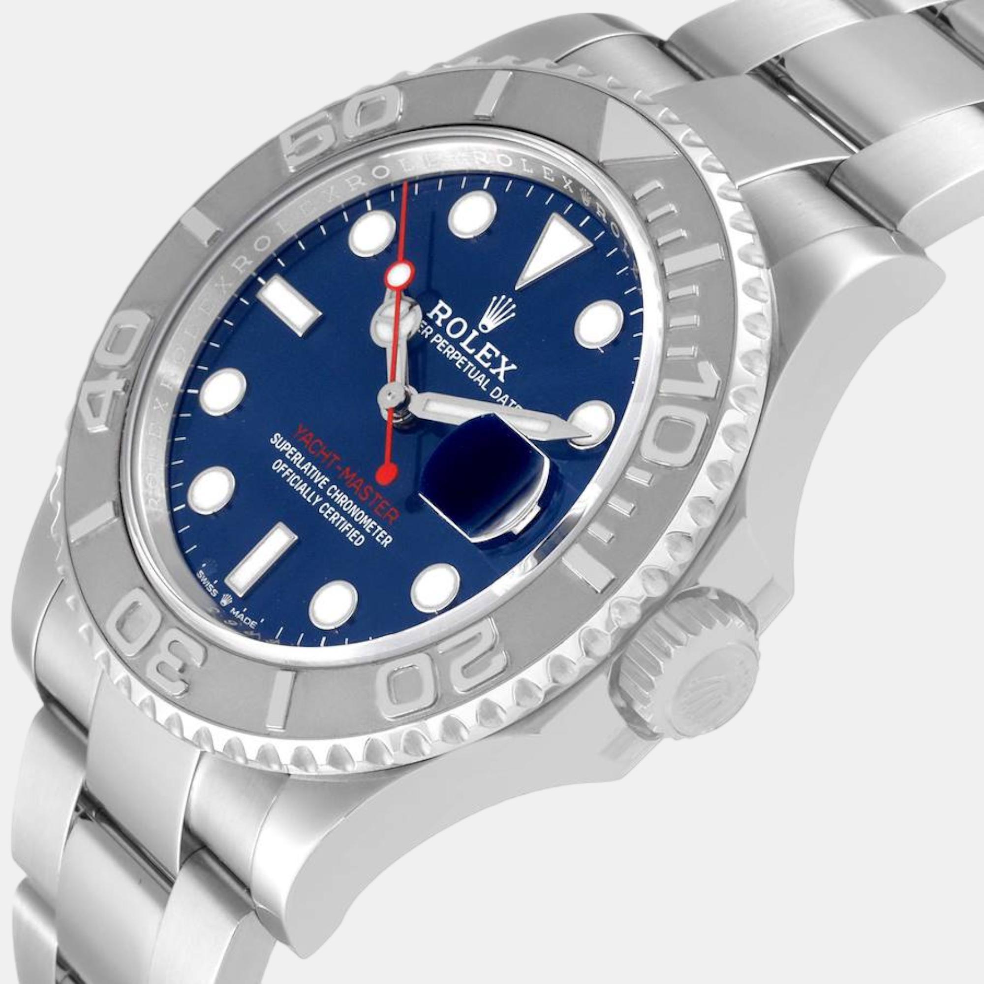 

Rolex Yachtmaster Steel Platinum Blue Dial Mens Watch 126622